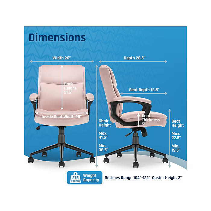Ergonomic Fabric Swivel Desk Chair - Image 4