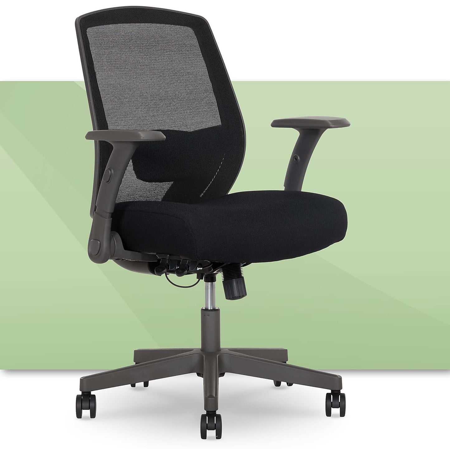 Serta Rayne Ergonomic Mesh/Fabric Mid-Back Task Chair, Black - Image 4