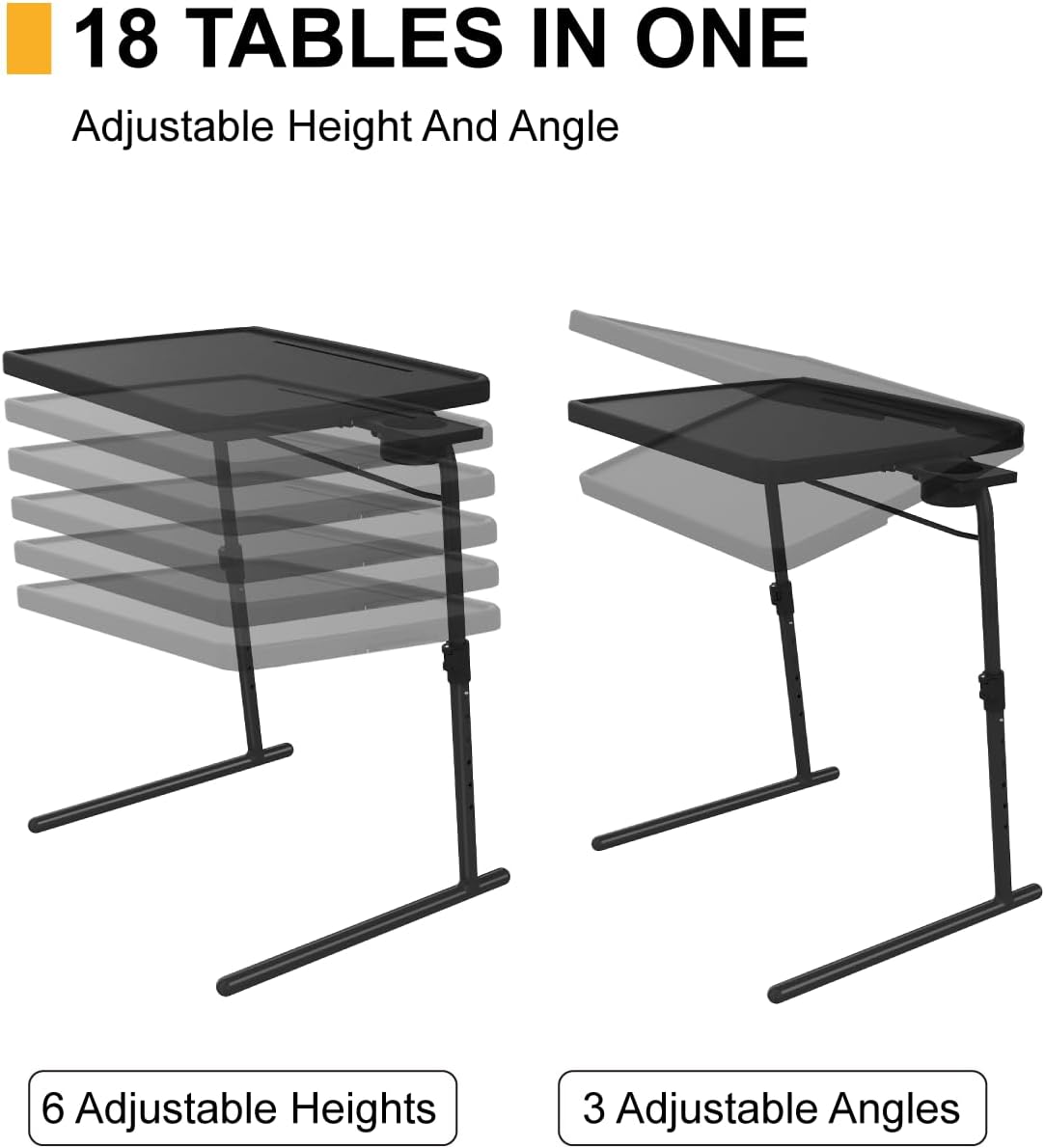 XL PRO TV Dinner Table with Cup Holder and Tablet Slot