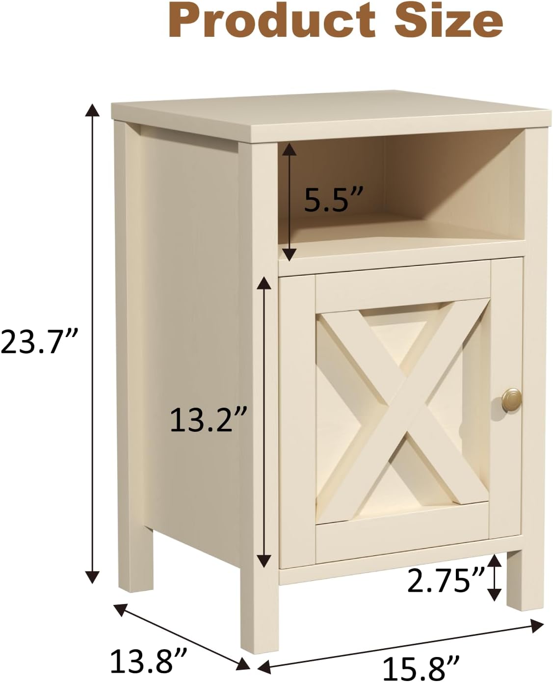 Farmhouse Nightstands Set of 2 - Image 3