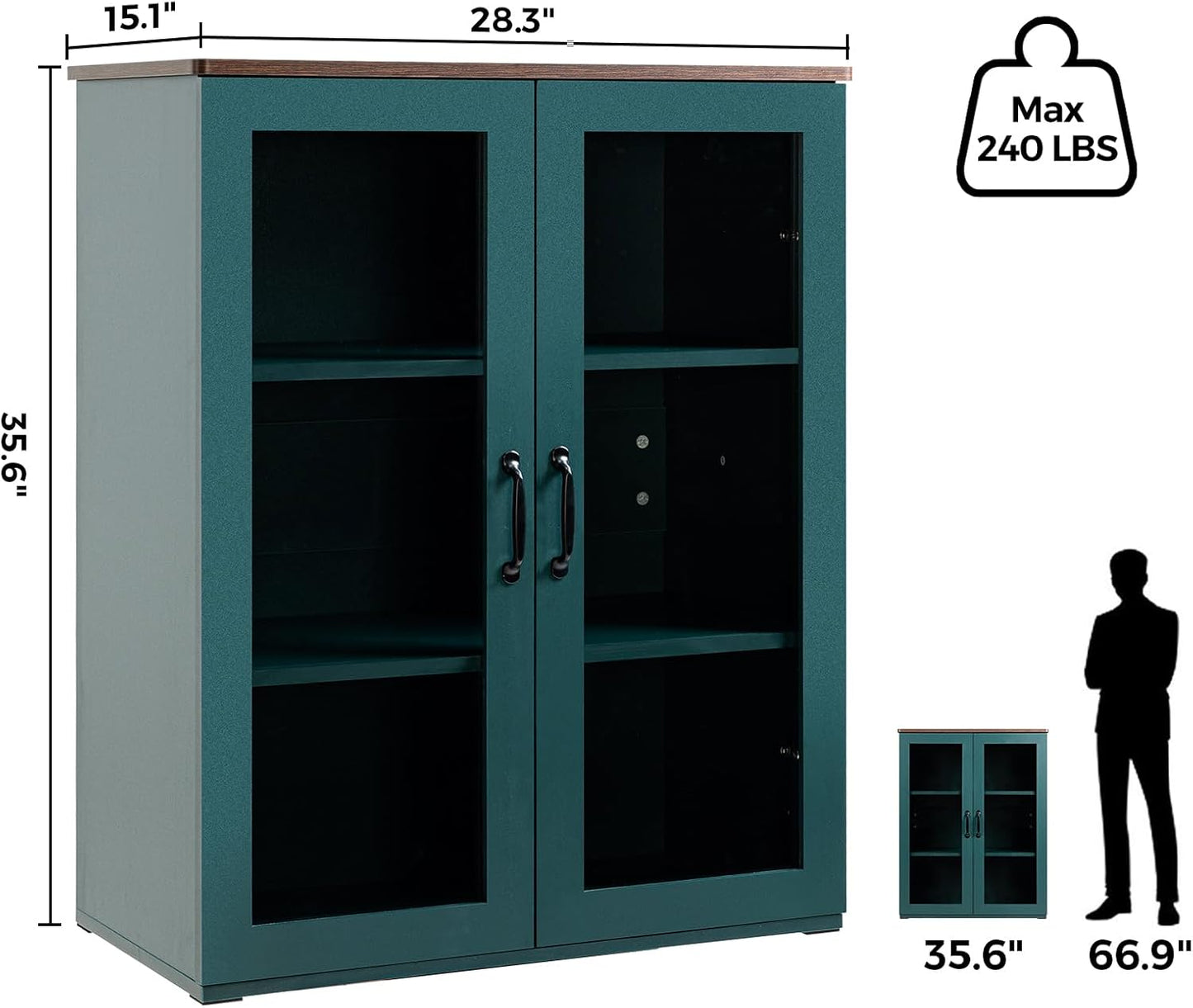 Buffet Cabinet with Tempered Glass Doors - Image 2