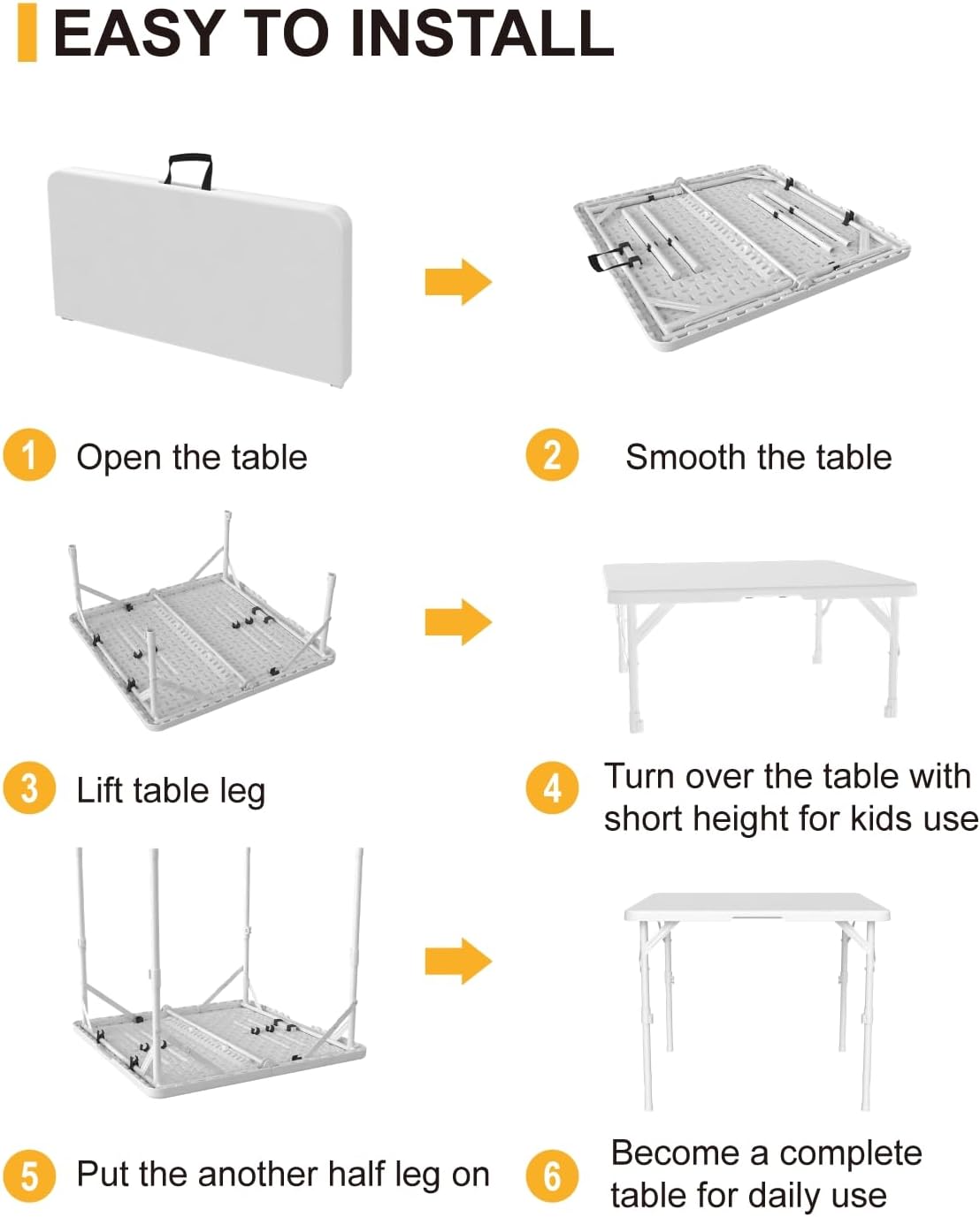 34" Square Folding Table