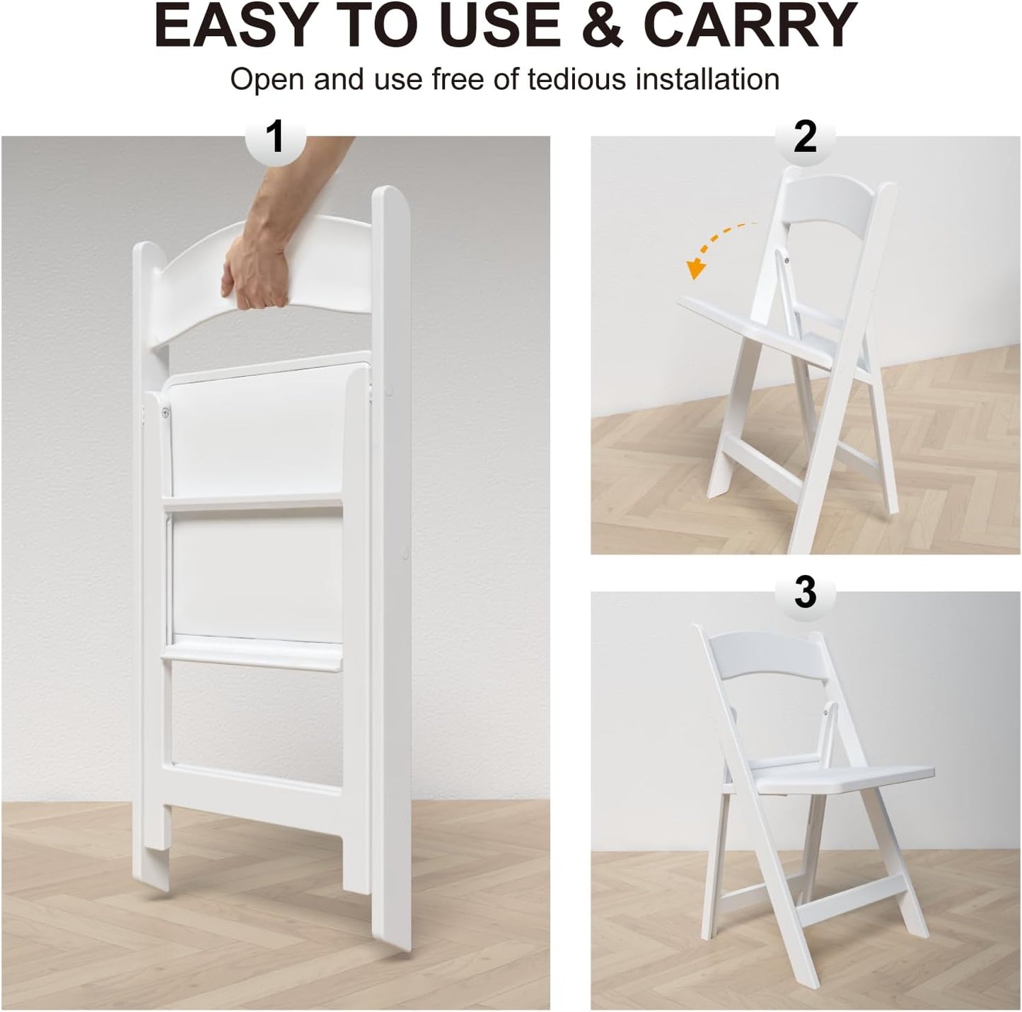 4 Resin Folding Chairs