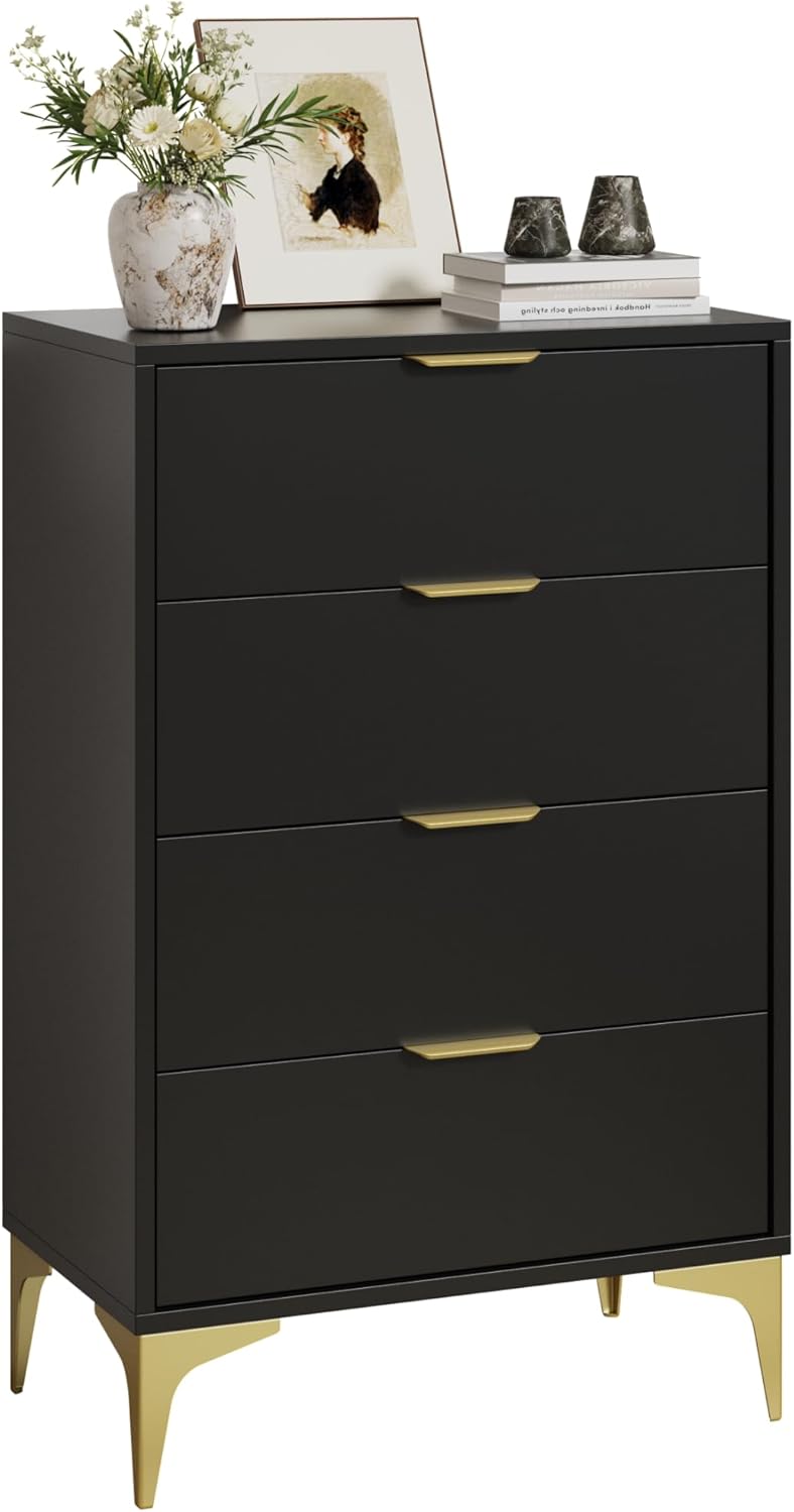 Dresser for Bedroom with 4 Drawers - Black - Image 9