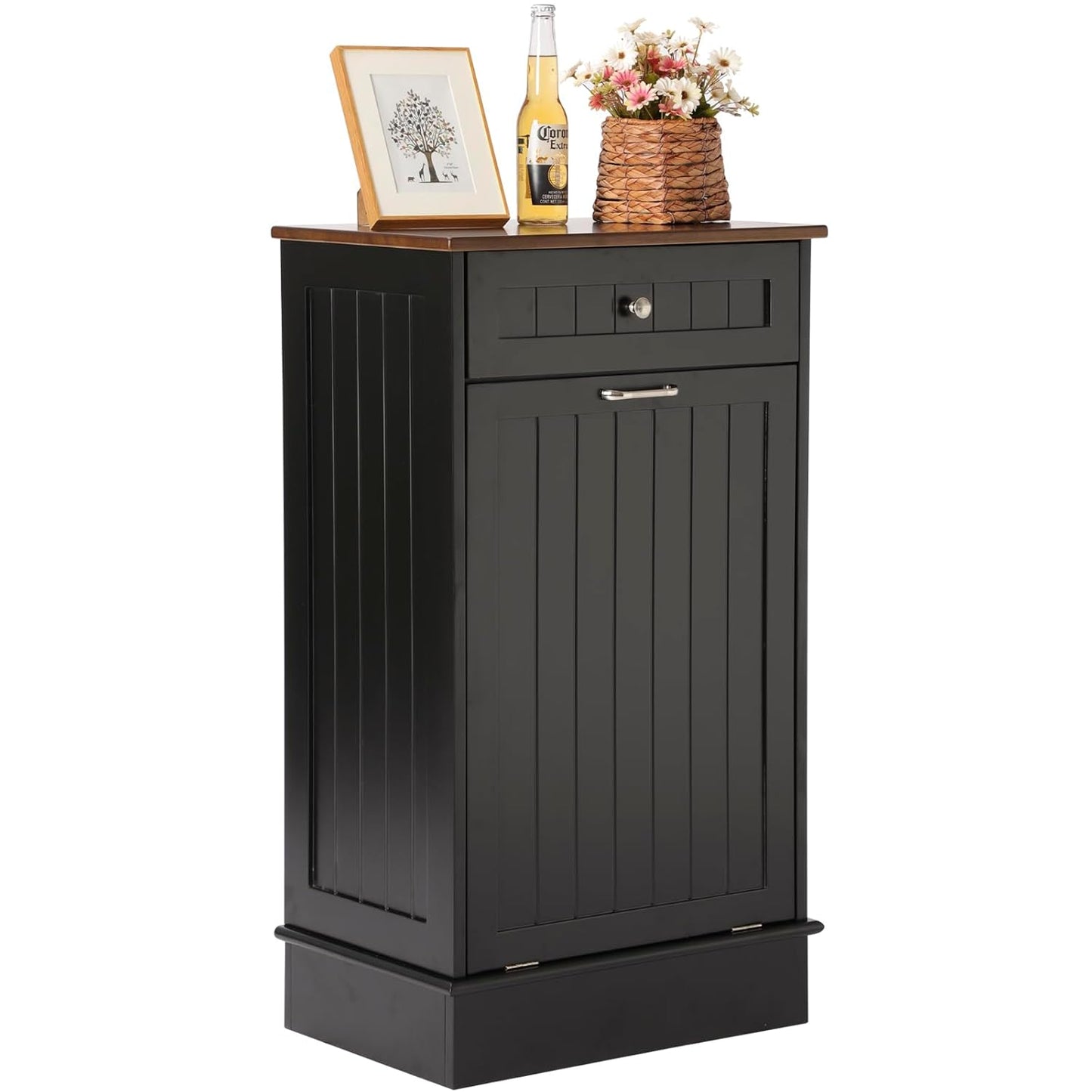 Tilt Out Single Trash Cabinet - BLACK - Image 9