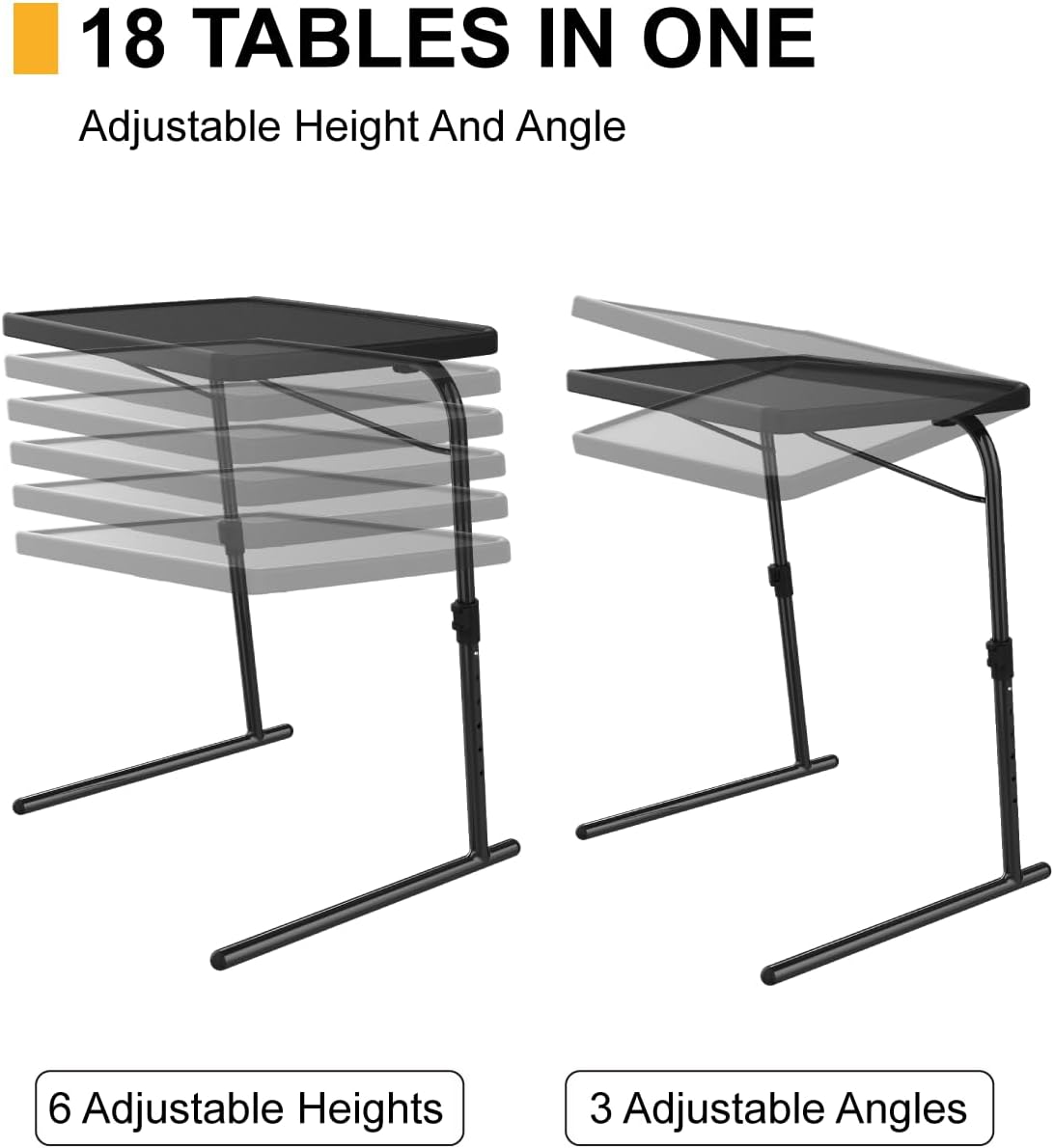 TV Tray Table, 16.9 x 22 x 29.1inch XL PRO Folding Dinner Table - Image 3
