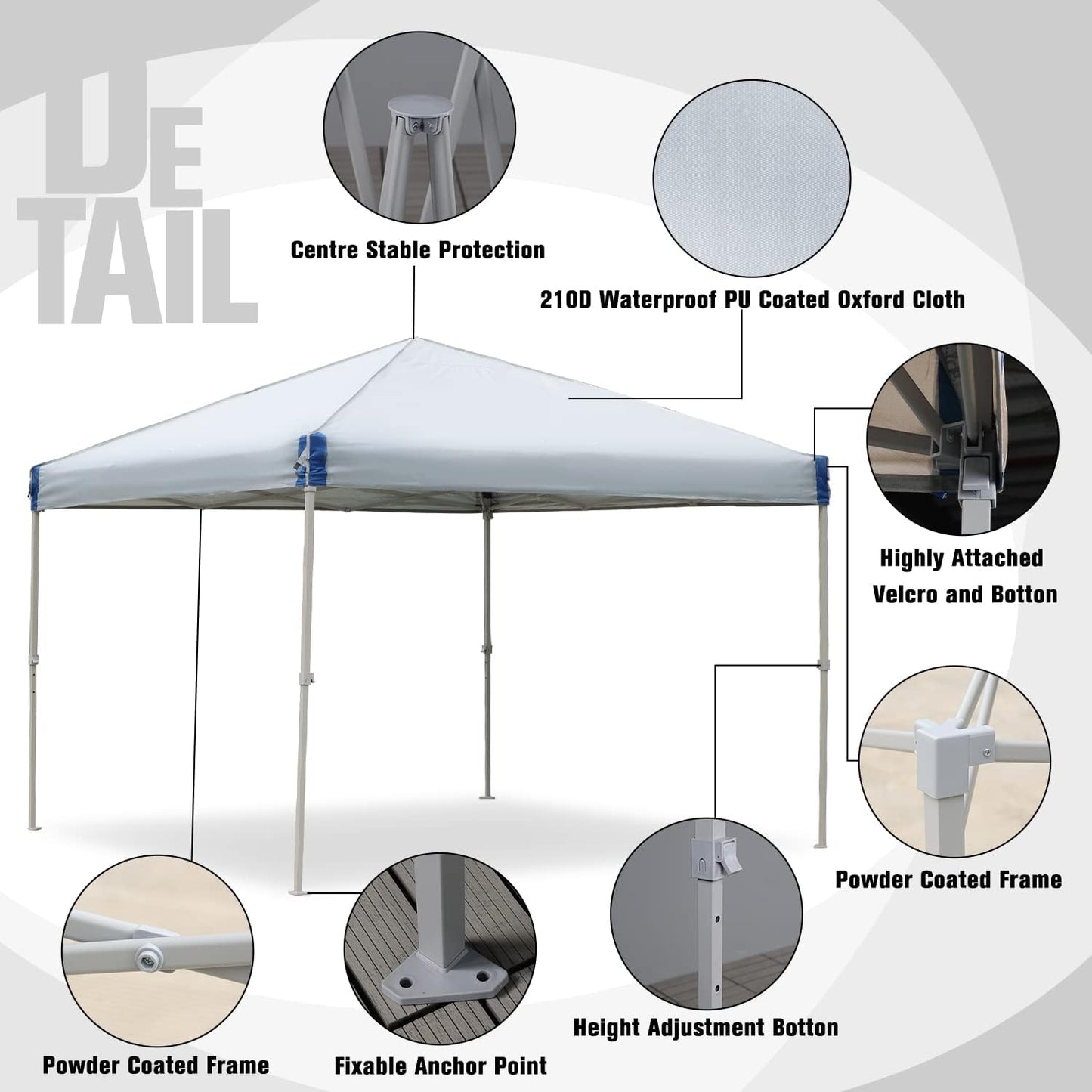 12x12 FT Pop-Up Canopy Tent with Roller Bag and Curtain - Image 5