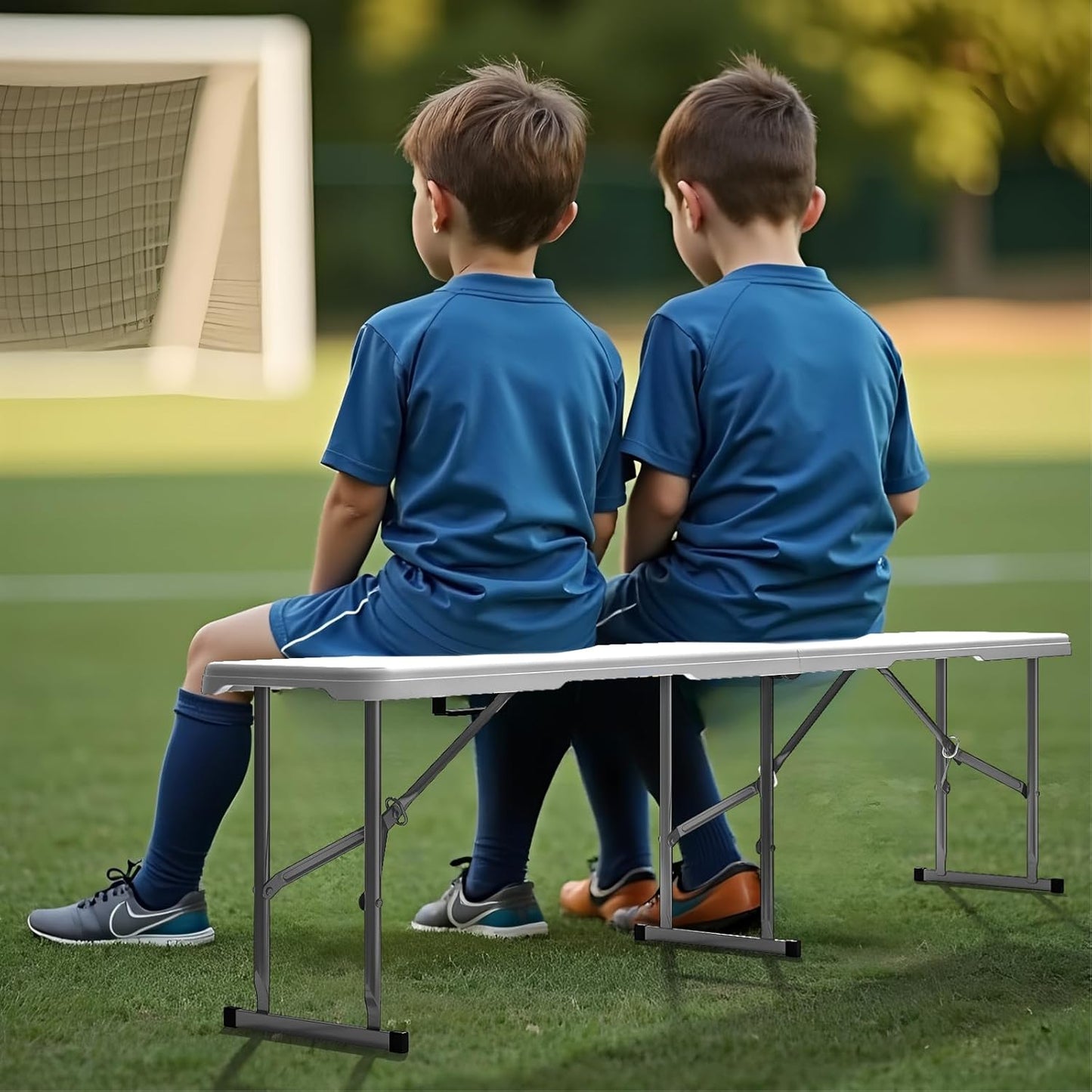 6ft Folding Bench 2 Pack, Plastic Folding Bench for Picnic Camping Dining Party Garden - Image 8