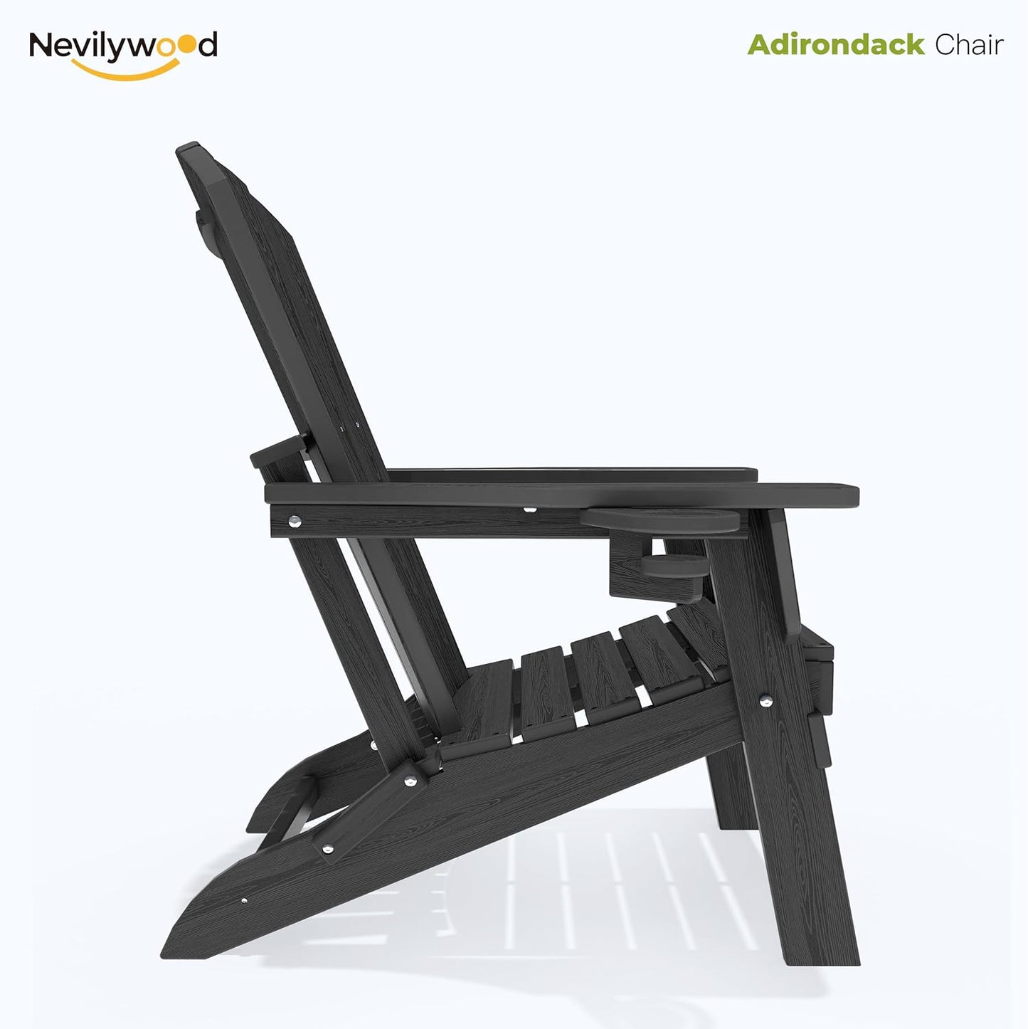 FOLDING ADIRONDACK CHAIR - Black, SET OF 2 - Image 10