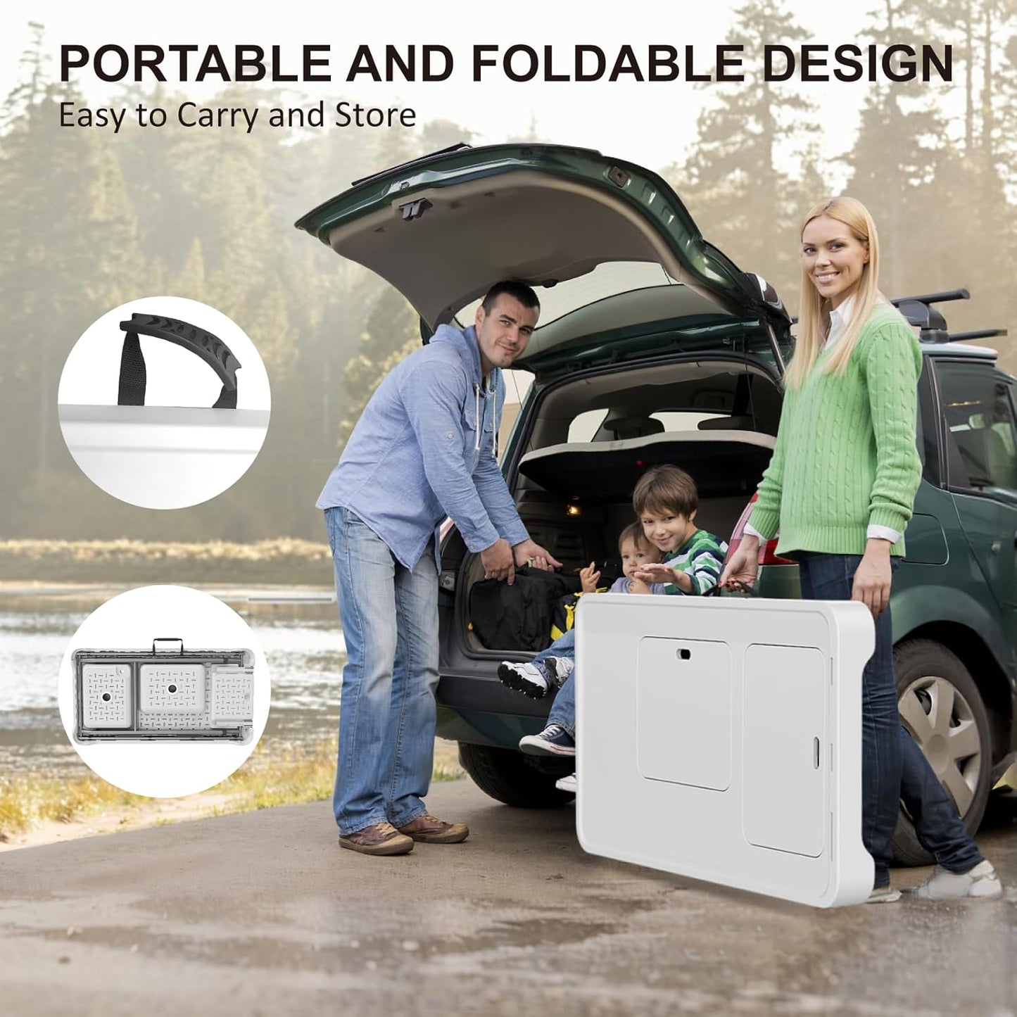 42.5" Fish Cleaning Table with Dual Sink, Portable Folding Camping Table - Image 6