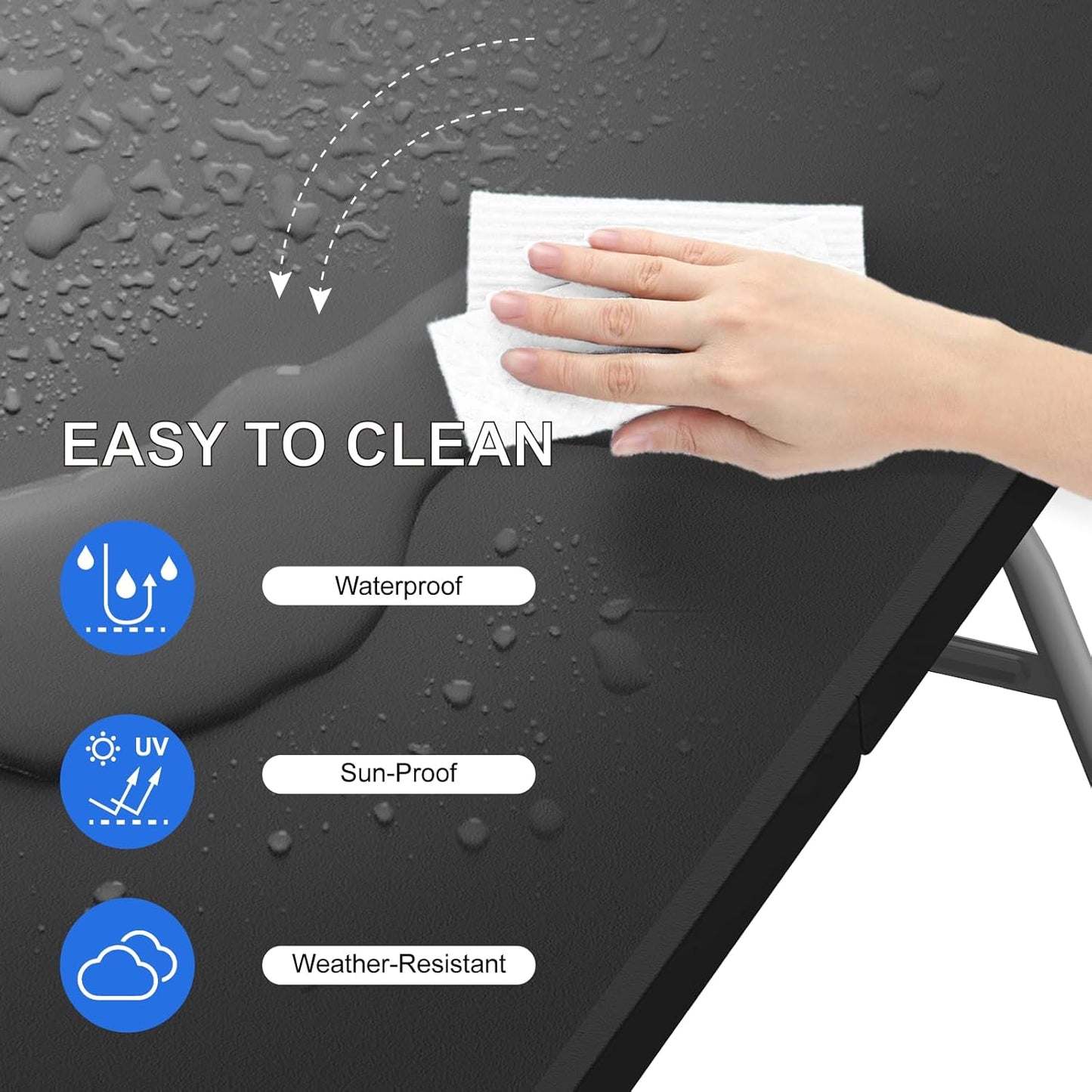 Foldable Table 4ft, Plastic Folding Table-BLACK - Image 4