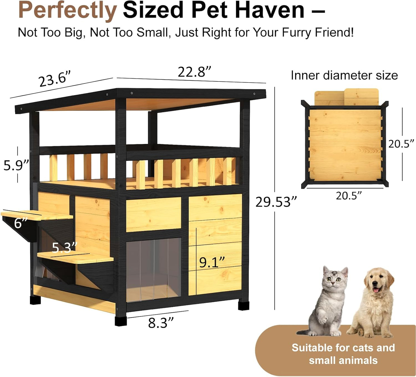 Outdoor Cat House Weatherproof - Outside Two Story Feral Cat Shelter - Image 2