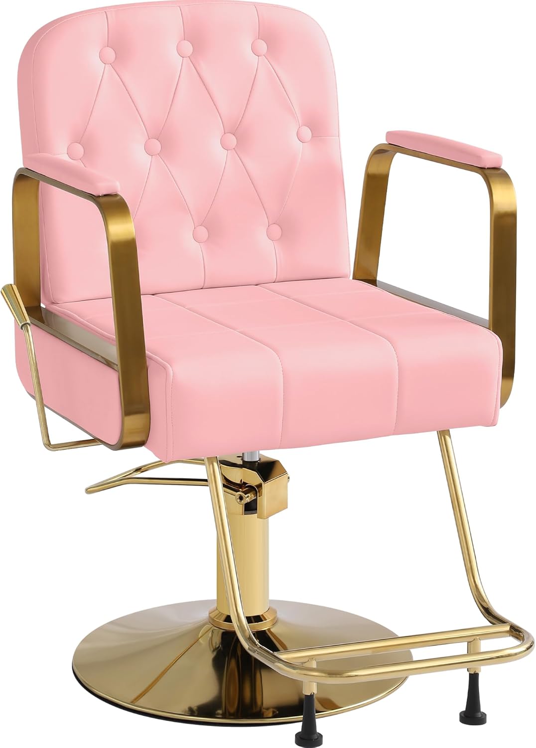 Barber Salon Chair for Hair Stylist - Pink Gold - Image 1