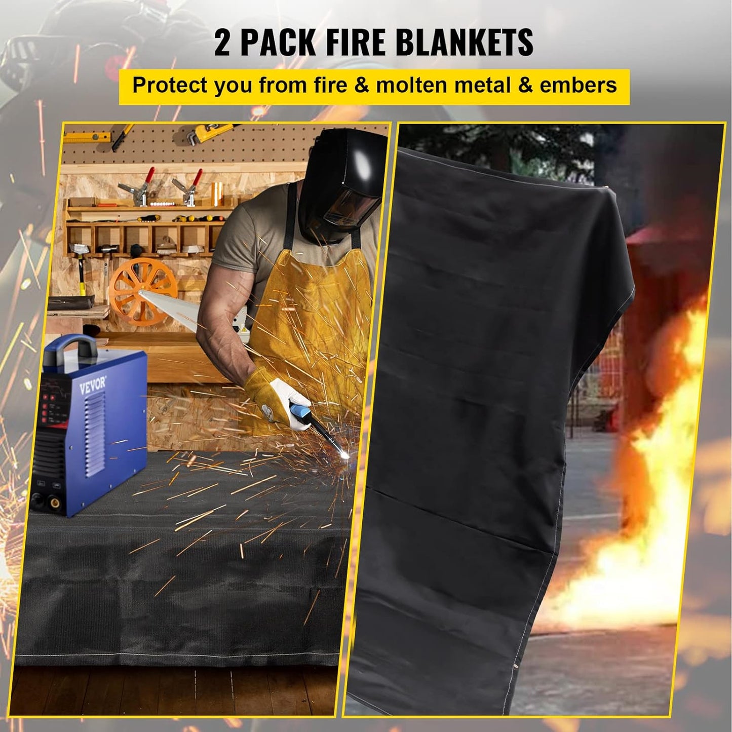 Fire Blankets, 2 Pack Welding Blankets - Image 2