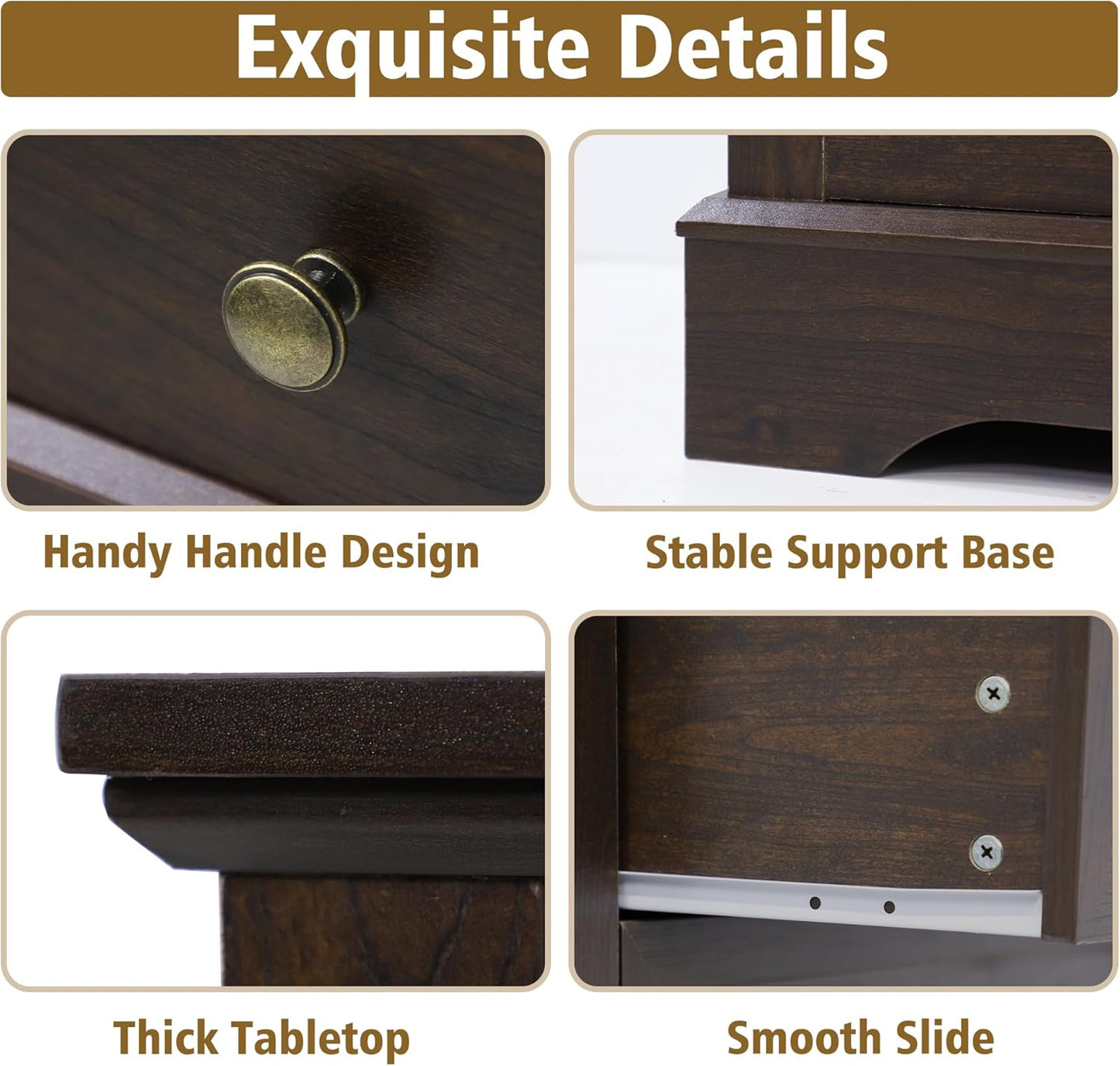 Farmhouse Dresser 5 Drawer (Brown) - Image 9