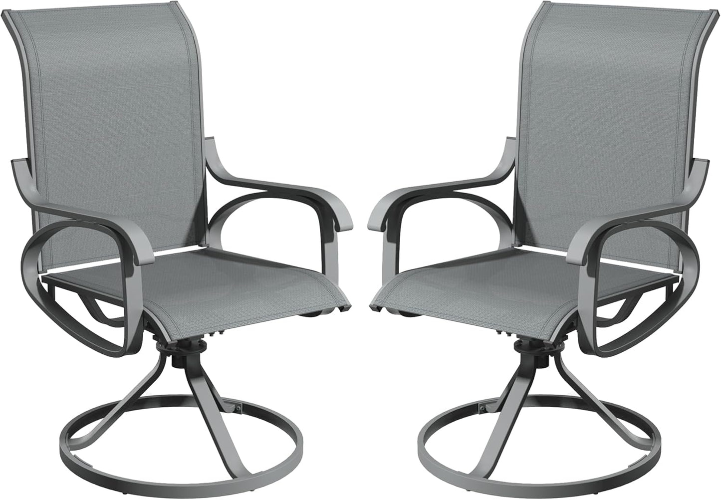 Patio Swivel Chair Set of 2 - GREY - Image 1