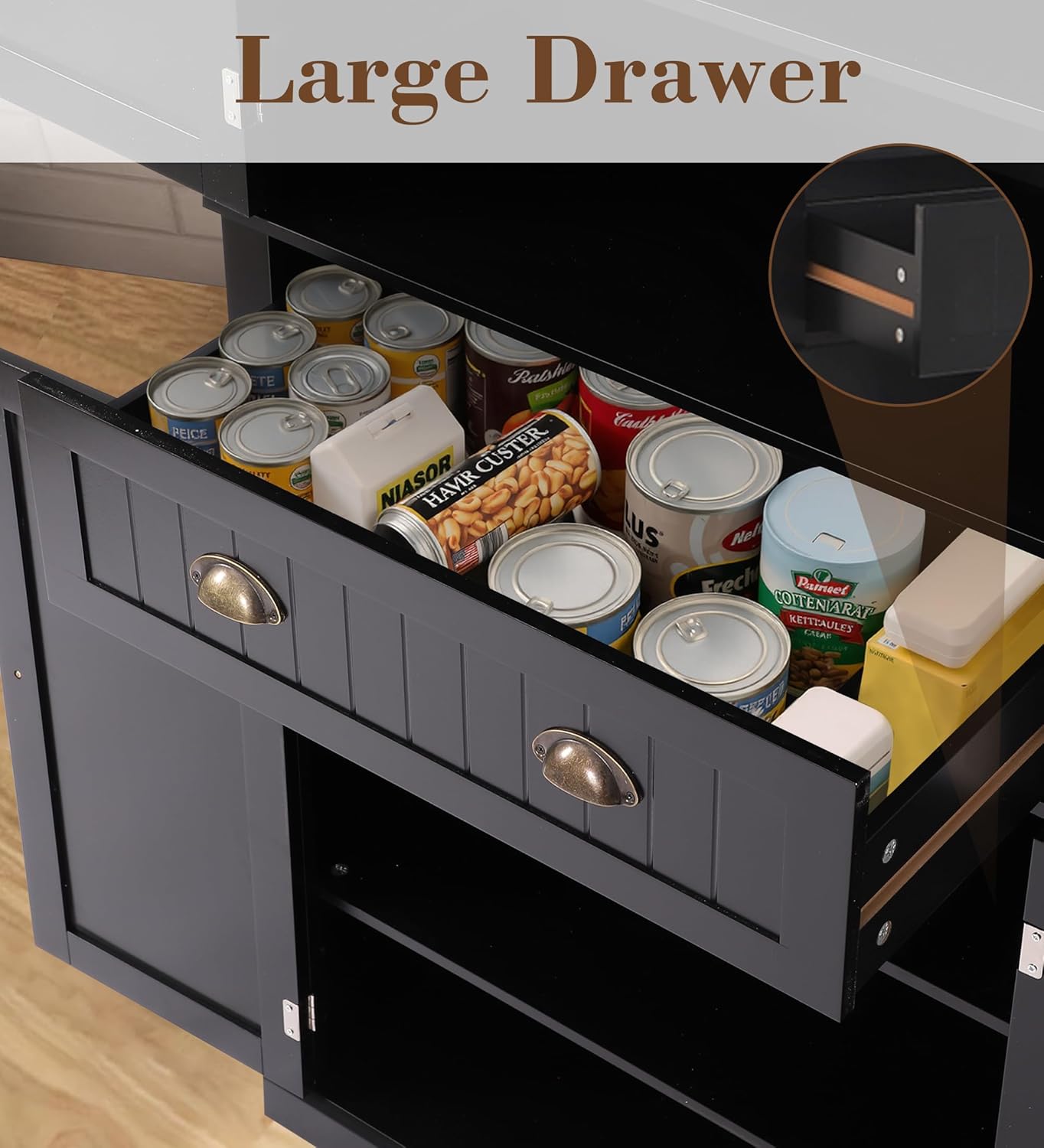 Tall Kitchen Pantry Cabinet, Farmhouse Storage Cabinet with Doors, Drawer and Adjustable Shelves - Image 6