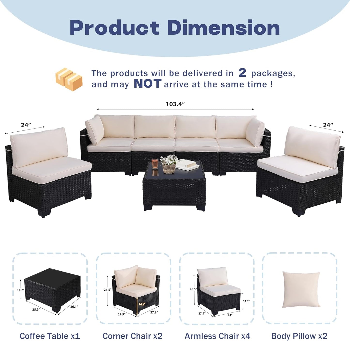 7 Piece Patio Set - 6117WH -1 - Image 10