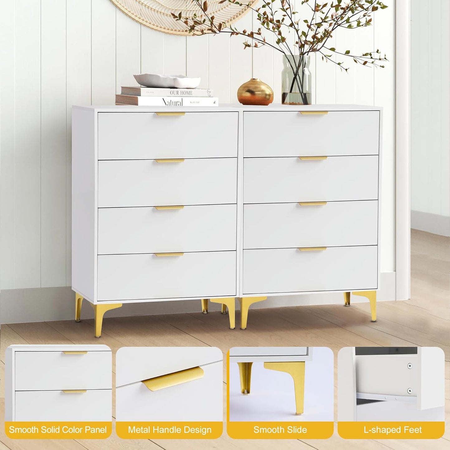 4 Drawer Dressers for Bedroom 1 PIECE - Image 3