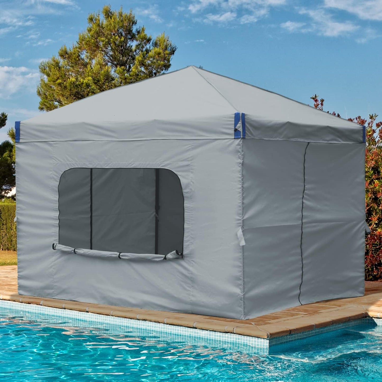 12x12 FT Pop-Up Canopy Tent with Roller Bag and Curtain - Image 7