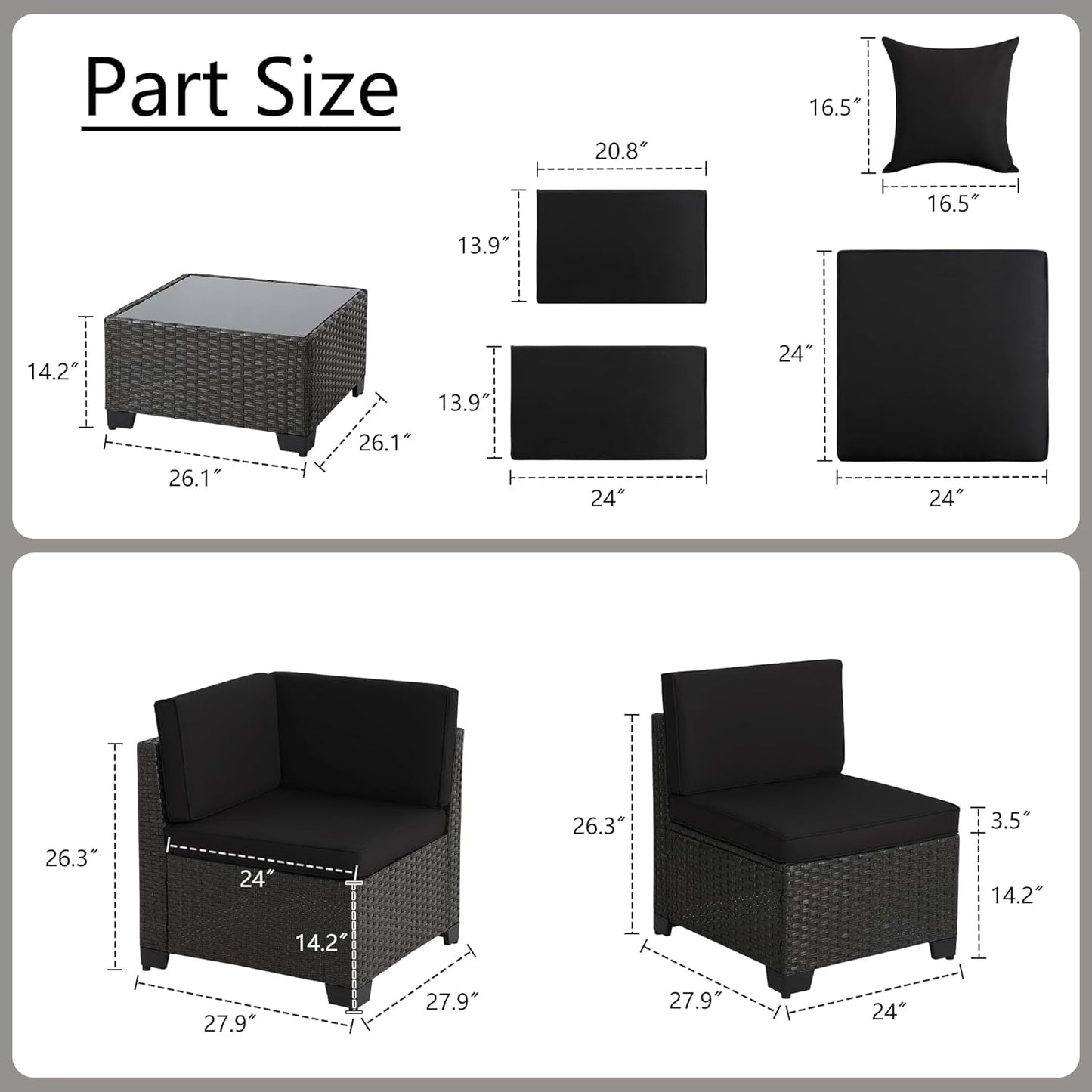 7 Piece Patio Set - 6117BL- A - Image 3