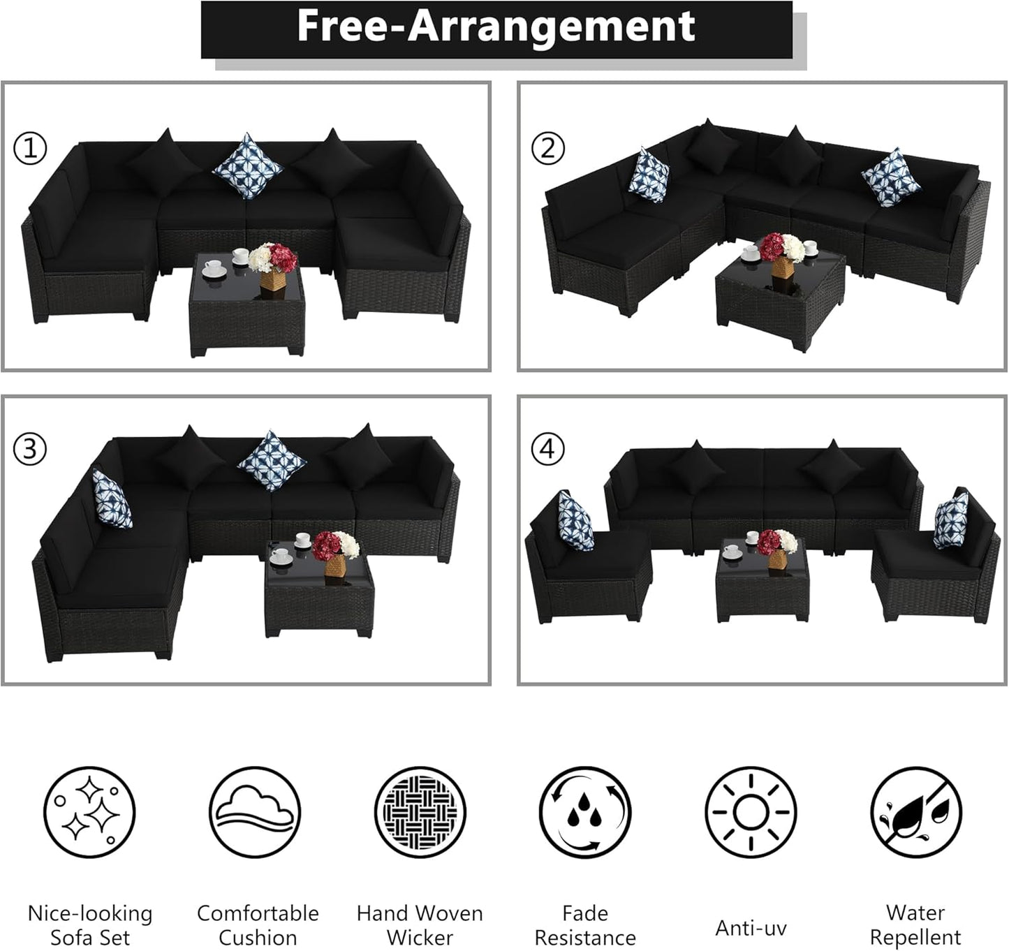 7 Piece Patio Set - 6117BL- A - Image 5