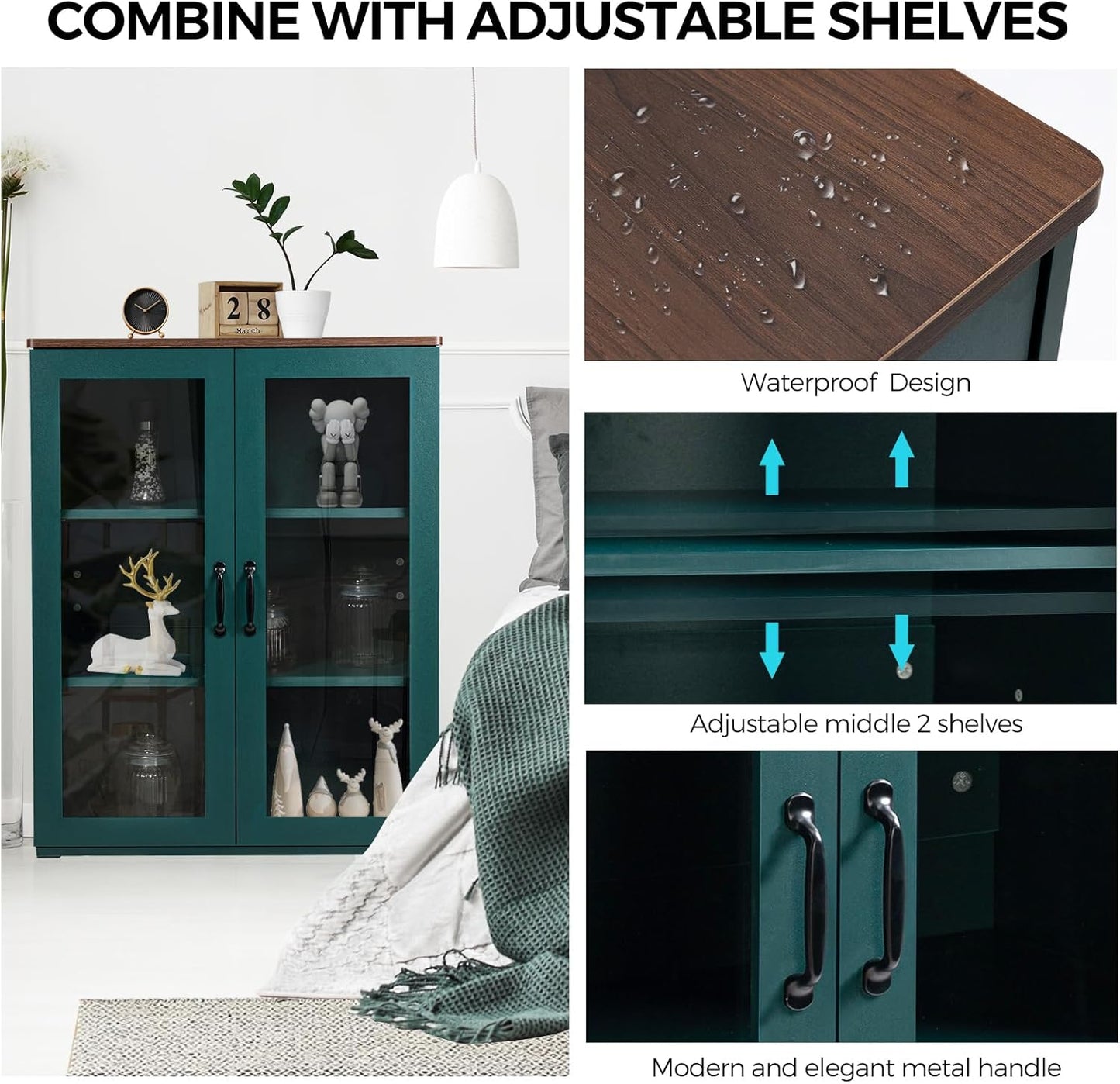 Buffet Cabinet with Tempered Glass Doors - Image 5