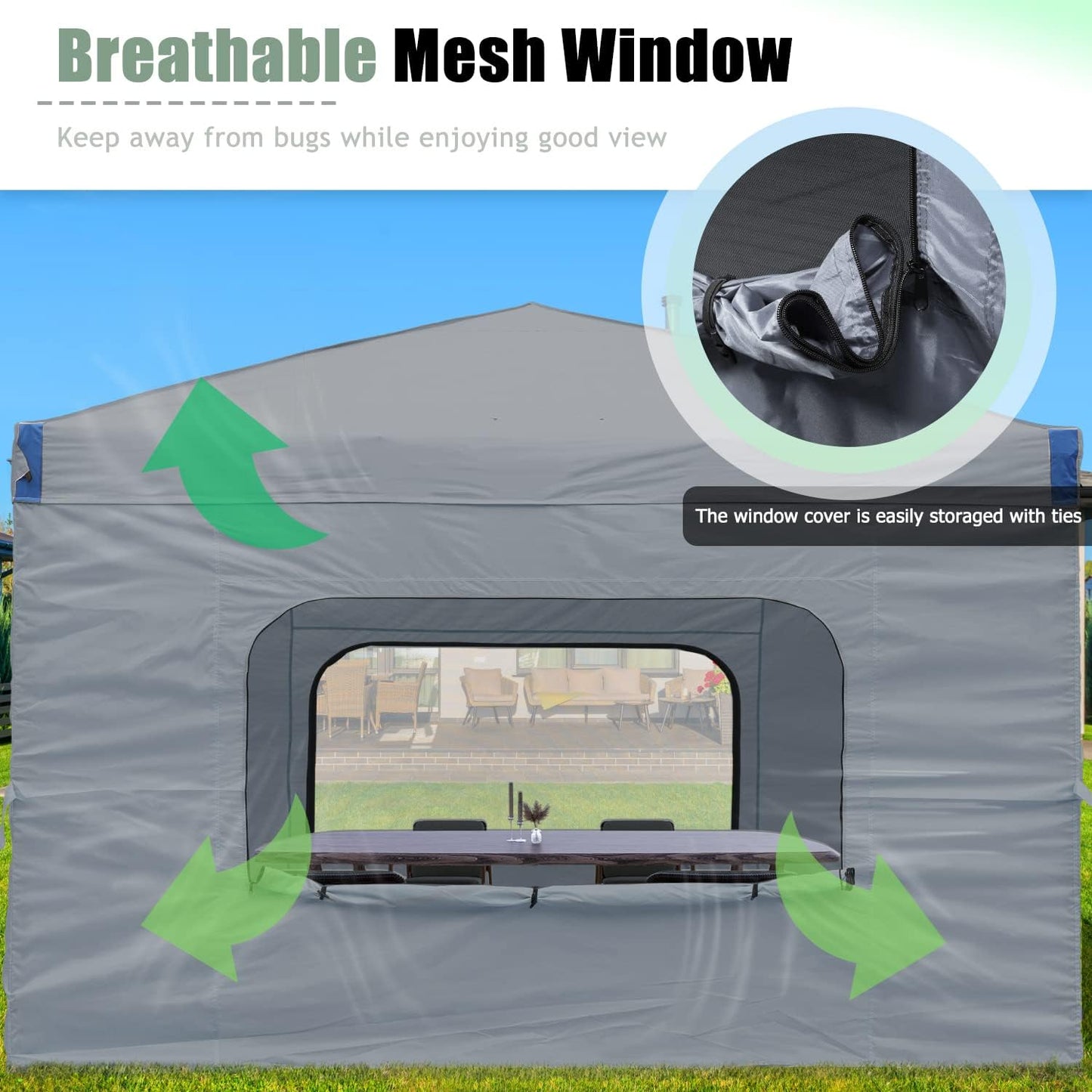 12x12 FT Pop-Up Canopy Tent with Roller Bag and Curtain - Image 3