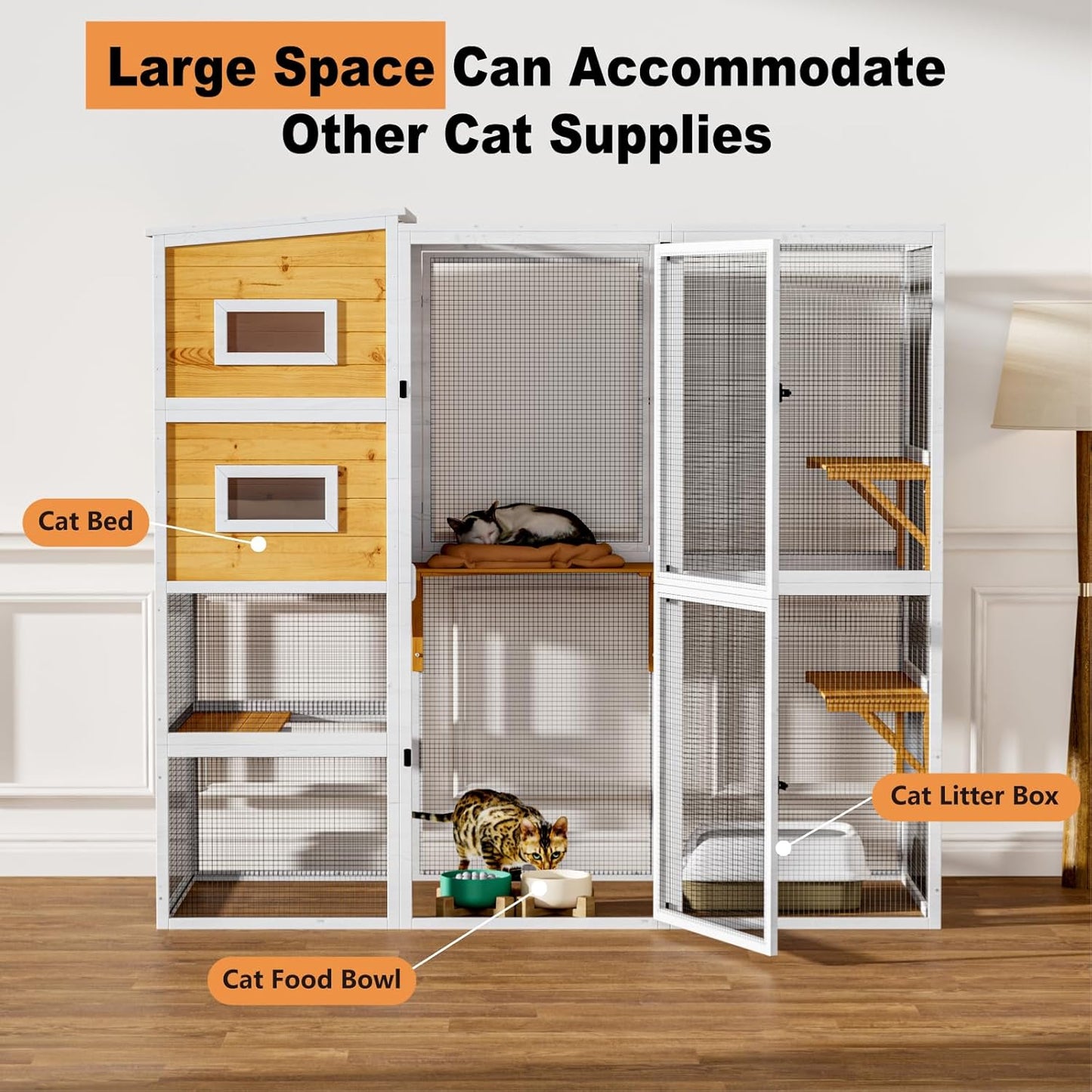 Cat Catio, 4 Tier Outdoor Cat Enclosures House for Cats - Image 4