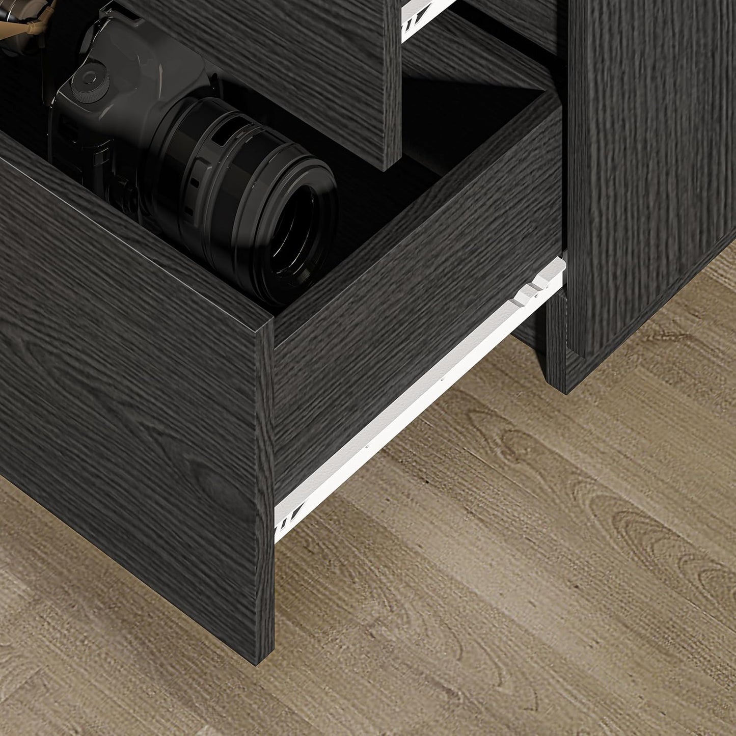 x 4 Drawer Dresser - Black - SET OF 1 - Image 7
