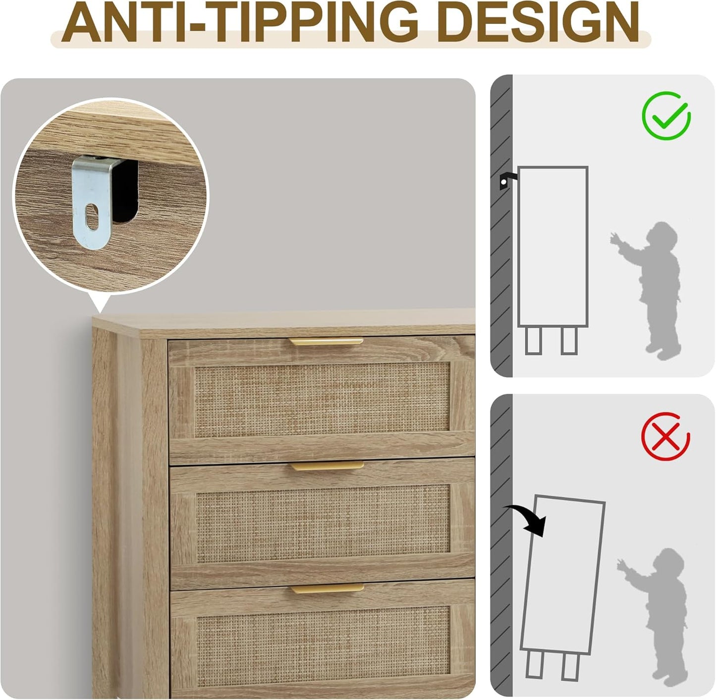 Rattan Chest of Dressers - 9 Drawers - Image 6