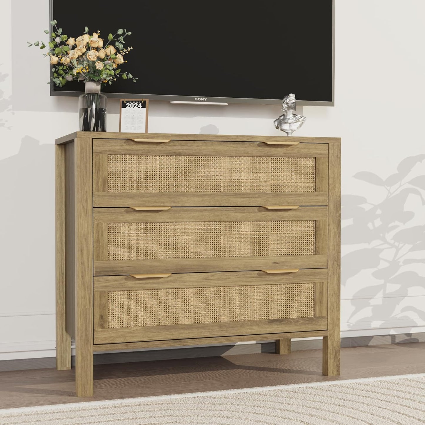 3 Drawer Rattan Dressers - Image 5