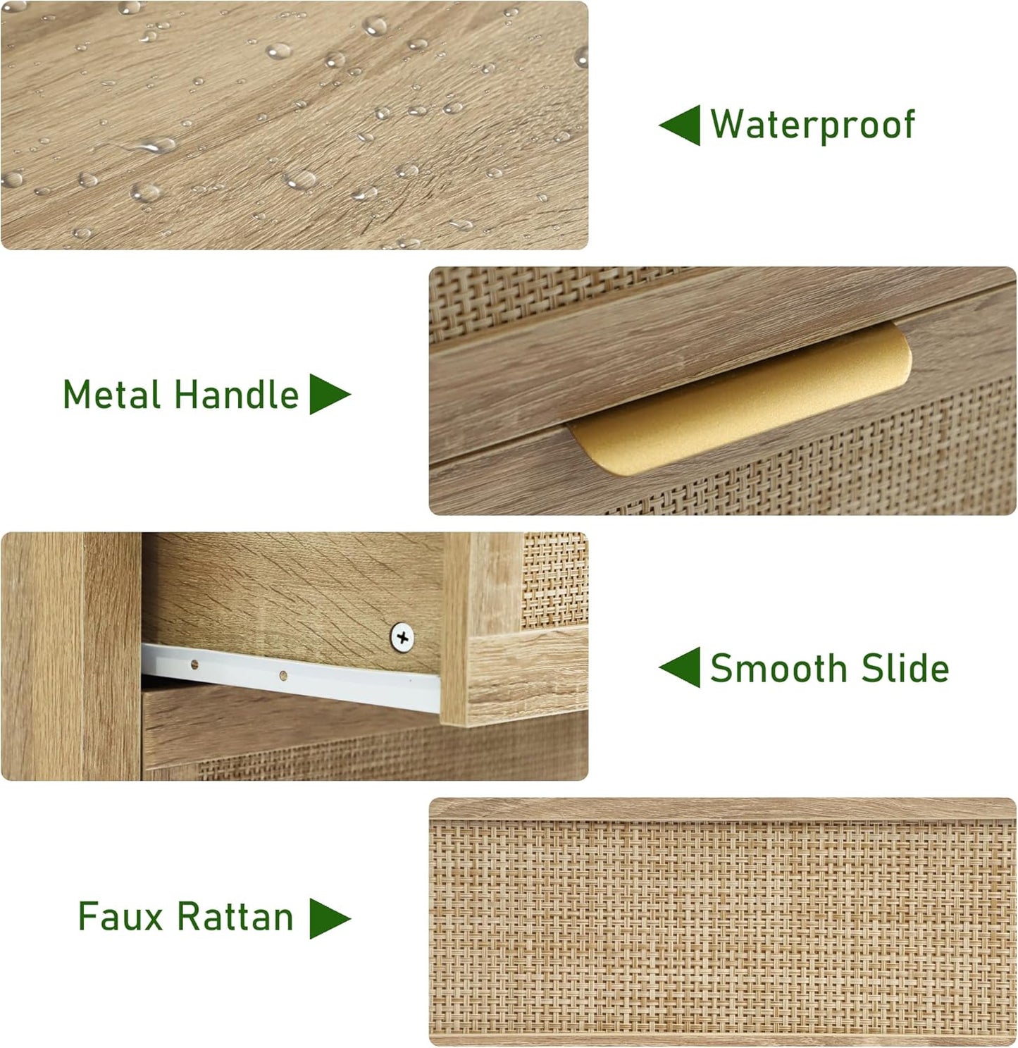 3 Drawer Rattan Dressers - Image 4