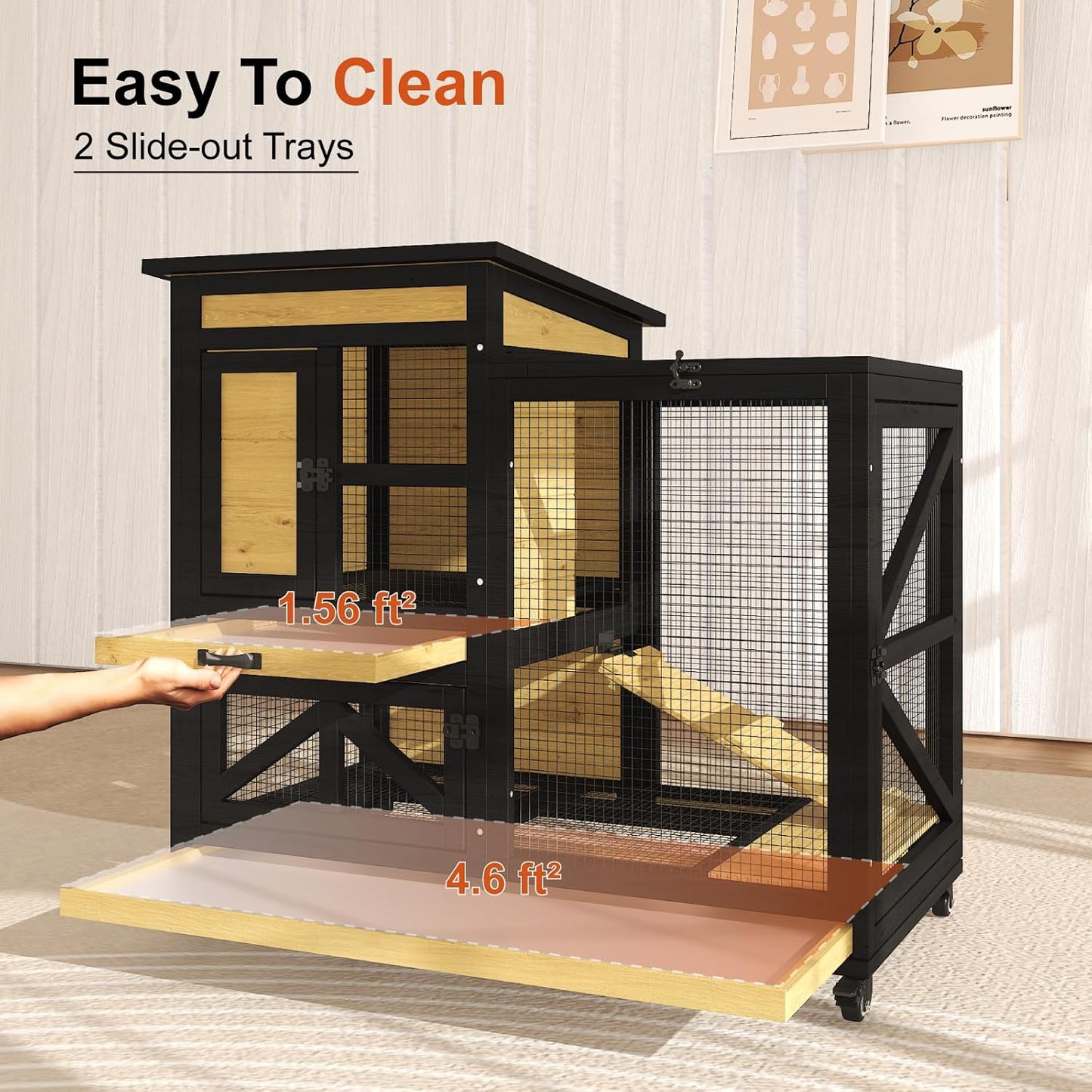 40'' Rabbit Cage Bunny Cage - Image 4
