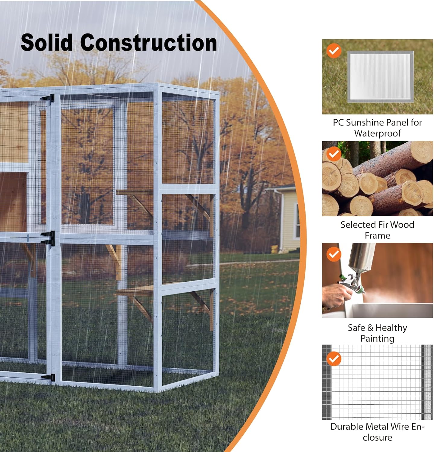 Cat Catio, 4 Tier Outdoor Cat Enclosures House for Cats - Image 6
