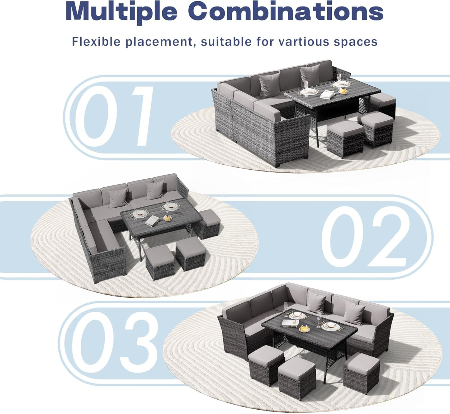 7 Pieces Patio Dining Sets - 6227LG -2 - Image 3