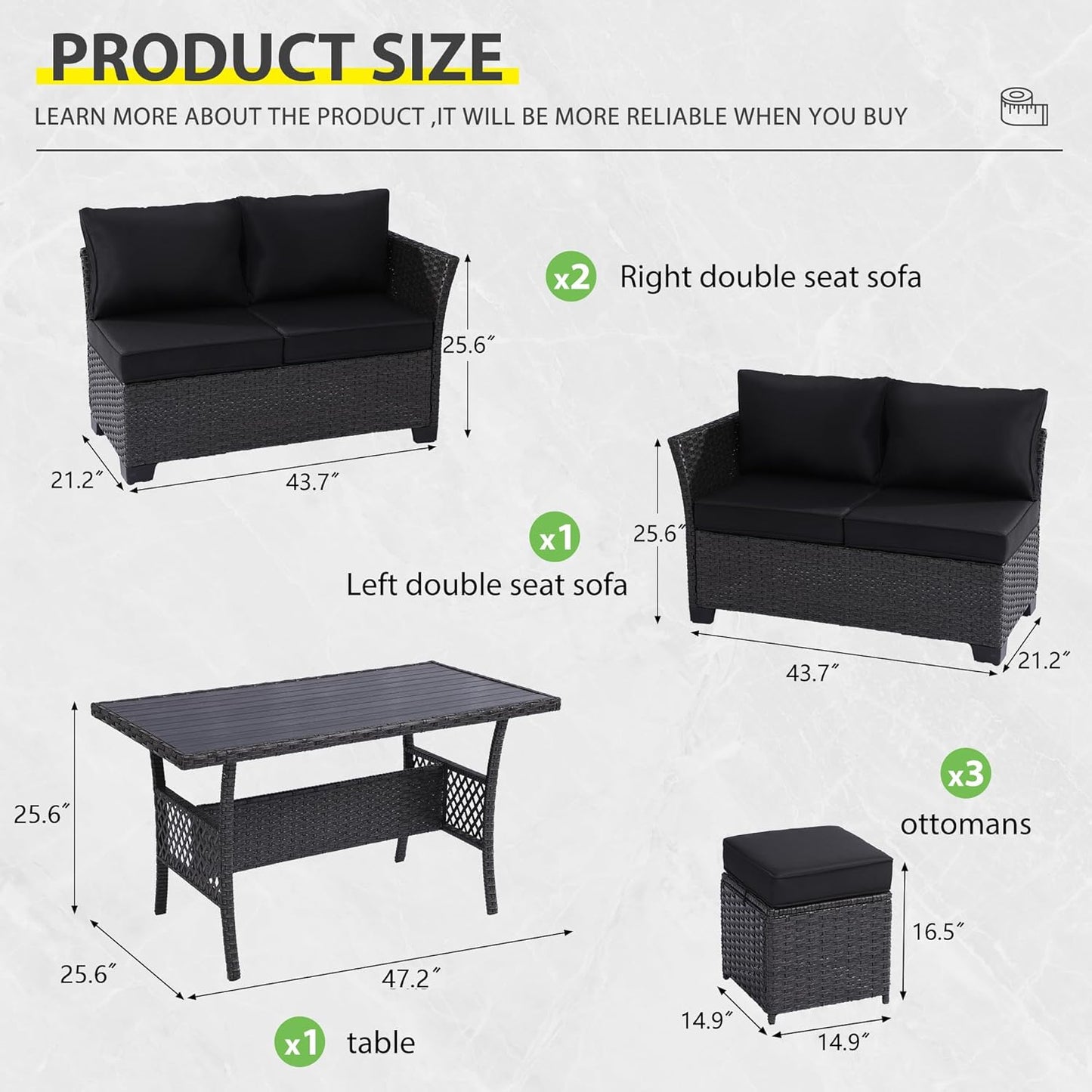 7 Piece Patio Set - 6217BL -1 - Image 2