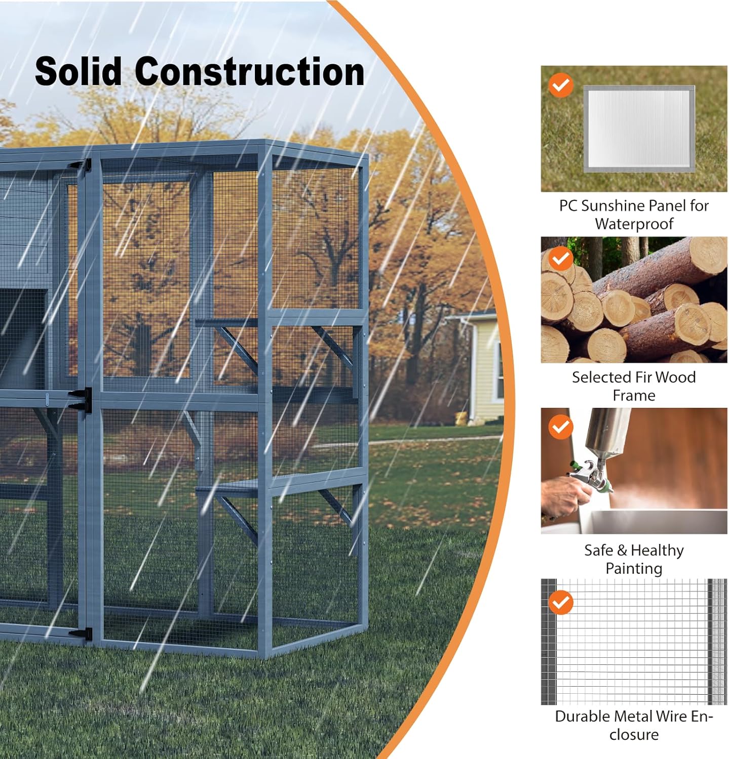 Large Indoor Cat Catio, 4 Tier Outdoor Cat Enclosures House for Cats - Image 6