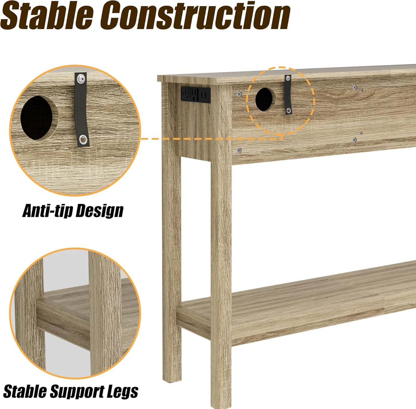 Entryway Table with 3 Drawers - Image 6