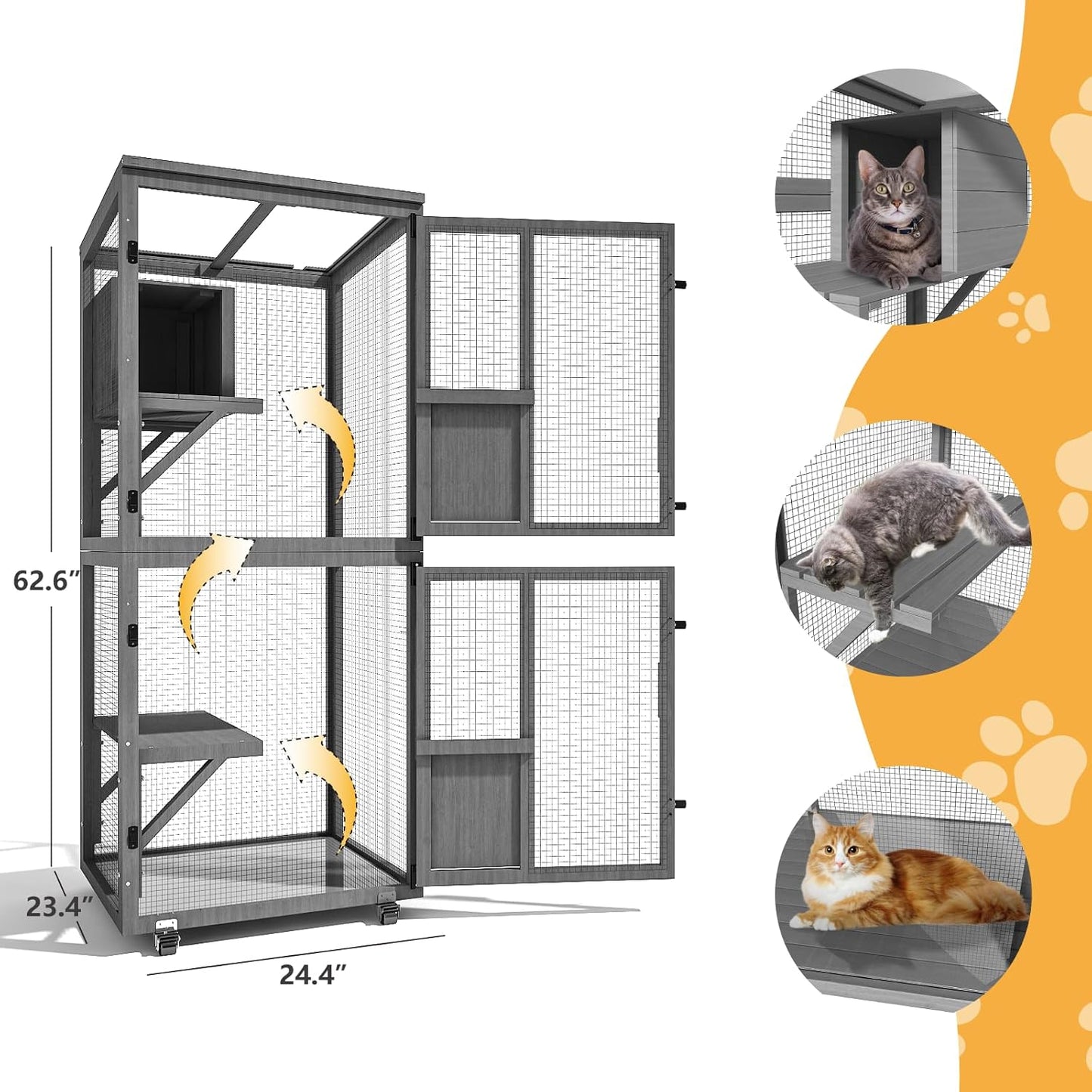 4 Tiers Catio Outdoor Cat Enclosure - Image 3