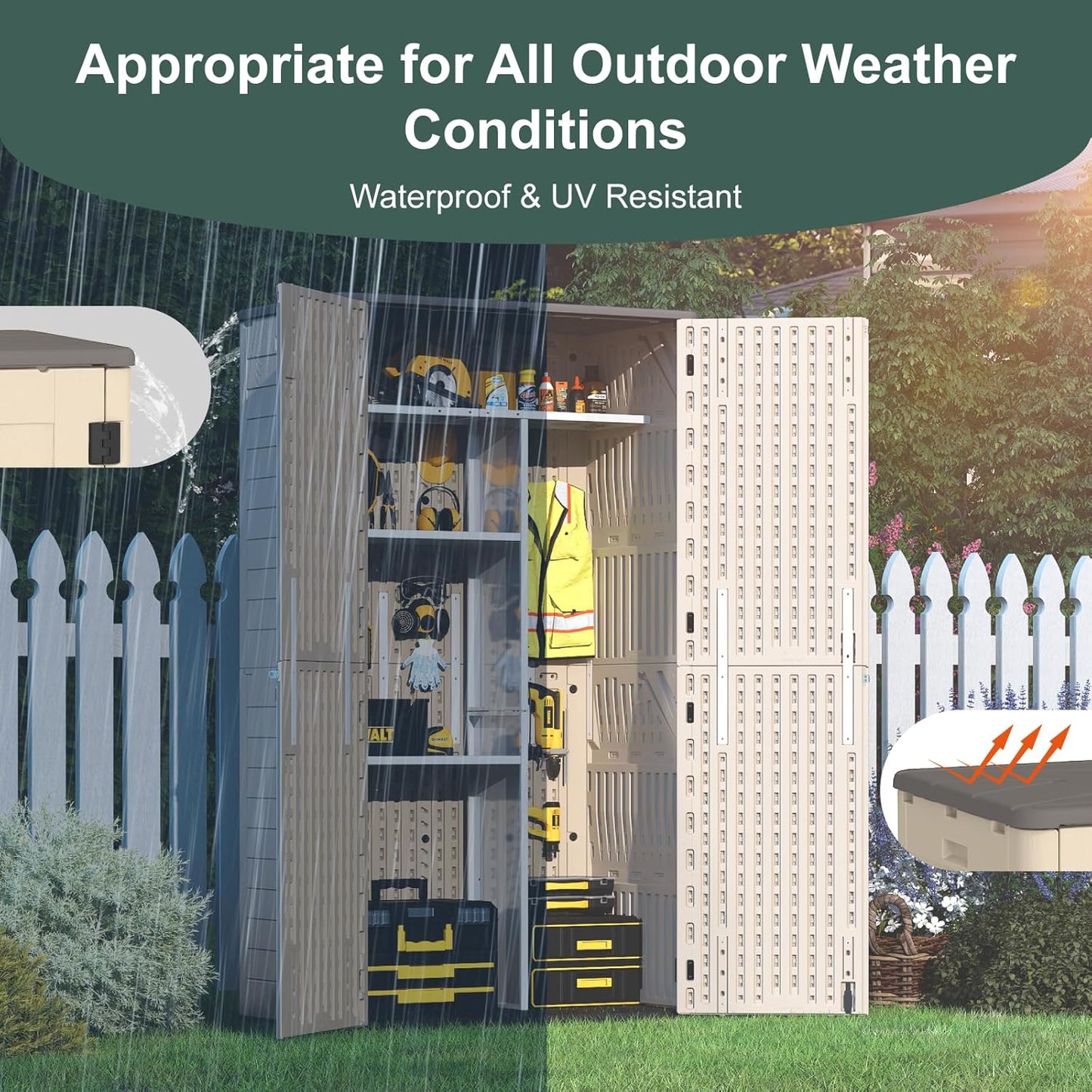 60 Cu.Ft Vertical Outdoor Storage Shed - Image 7