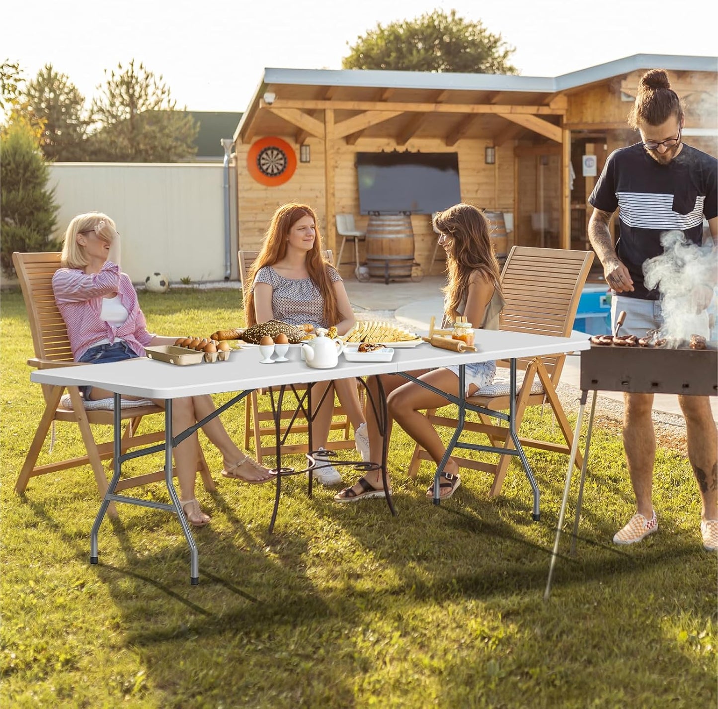 Foldable Table 8ft, Plastic Folding Table - Image 8