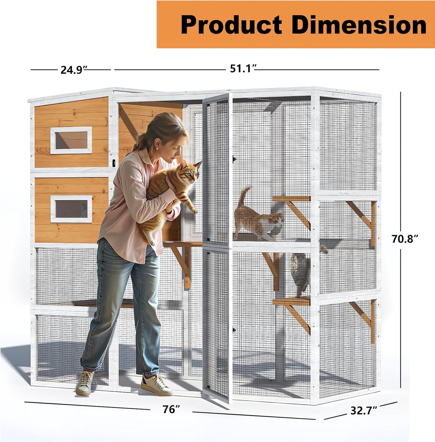 Cat Catio, 4 Tier Outdoor Cat Enclosures House for Cats - Image 3