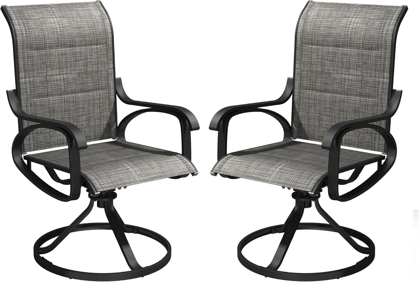 Patio Swivel Chair Set of 2 - Dark Grey - Image 1