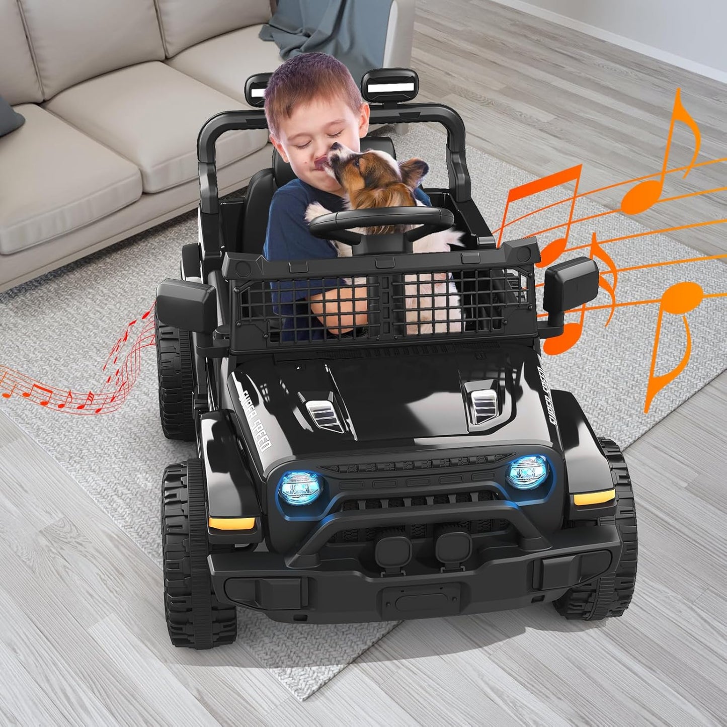 2V Ride on Car with Parent Remote Control - BLACK - Image 8