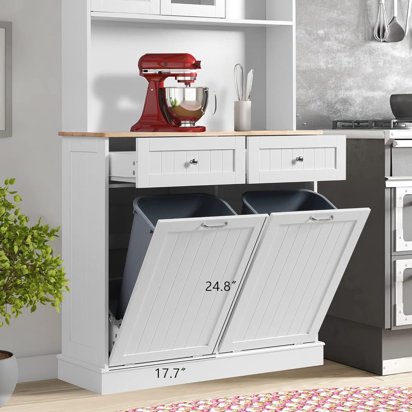 68.4" Kitchen Pantry Storage Cabinet - White - Image 2