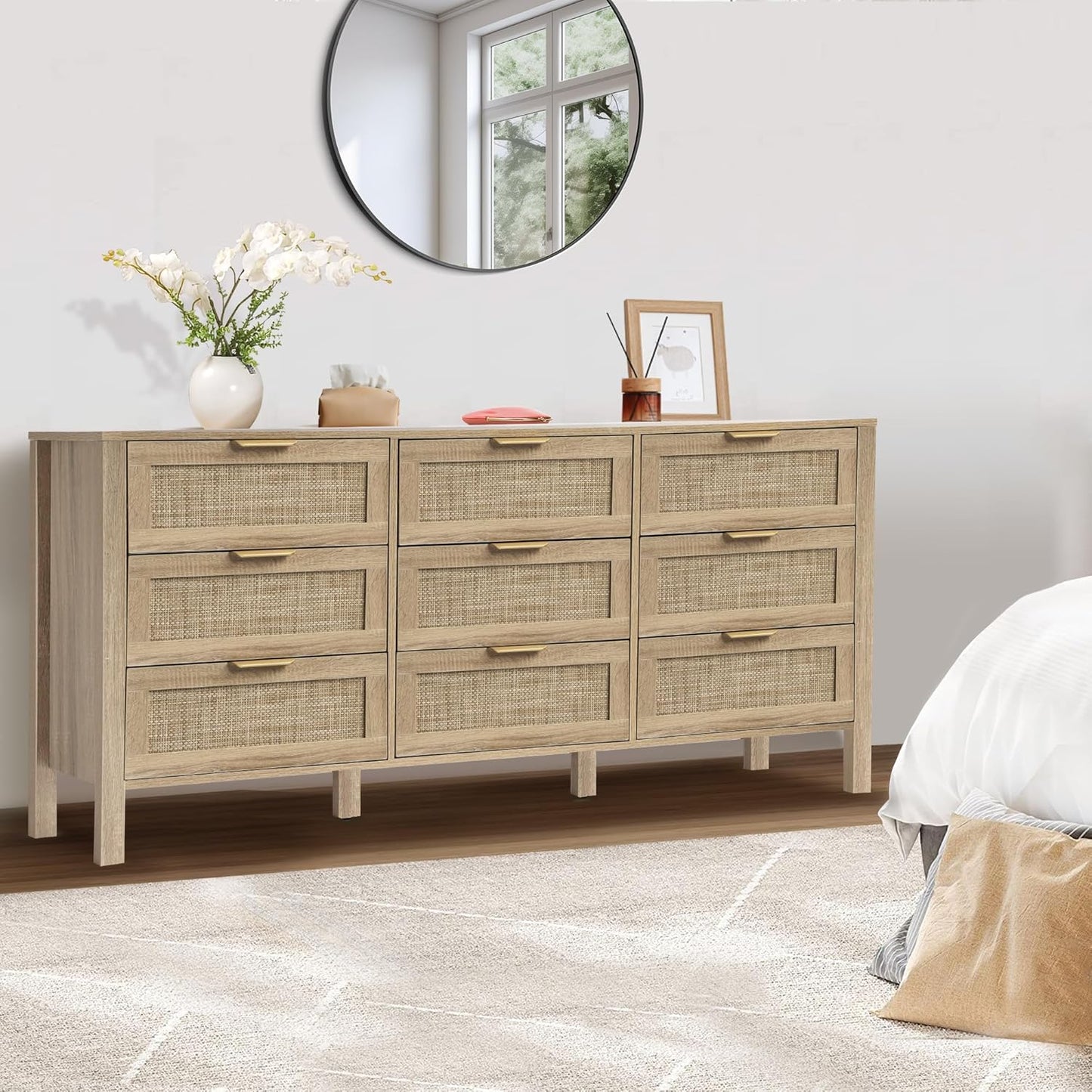 Rattan Chest of Dressers - 9 Drawers - Image 1