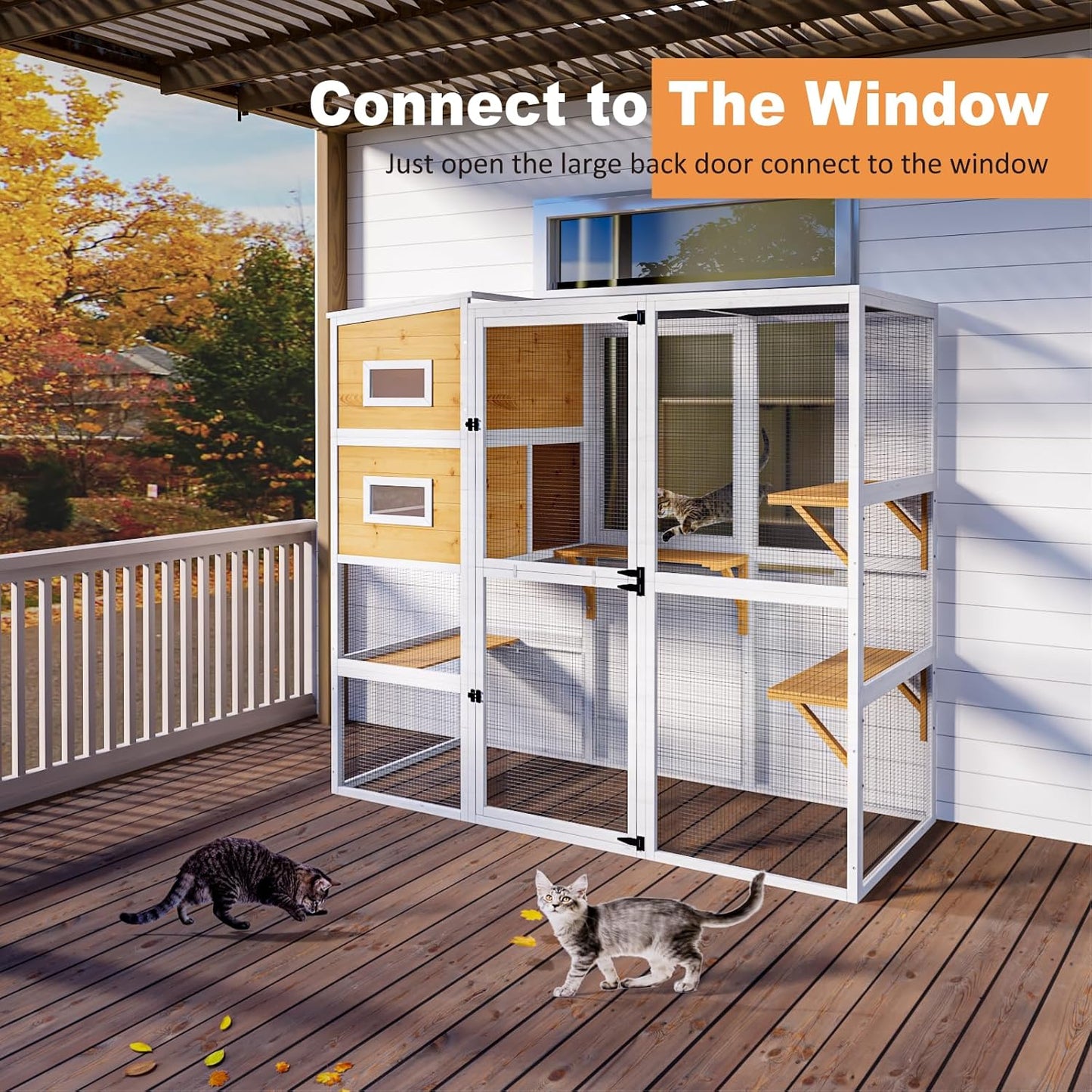 Cat Catio, 4 Tier Outdoor Cat Enclosures House for Cats - Image 5