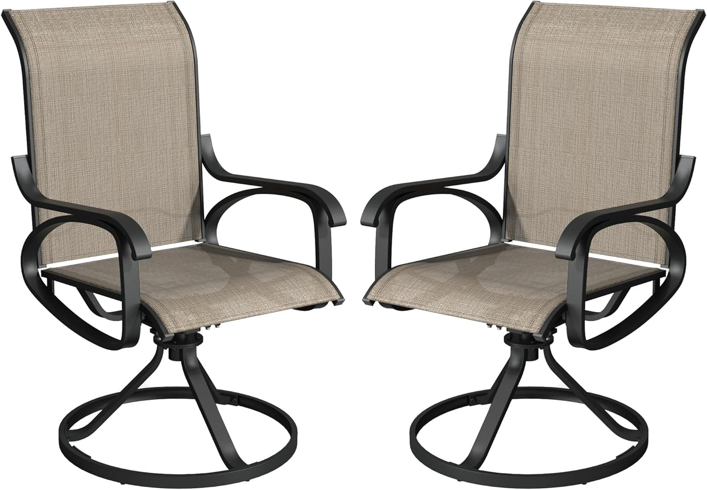 Patio Swivel Chair Set of 2 - Brown - Image 1