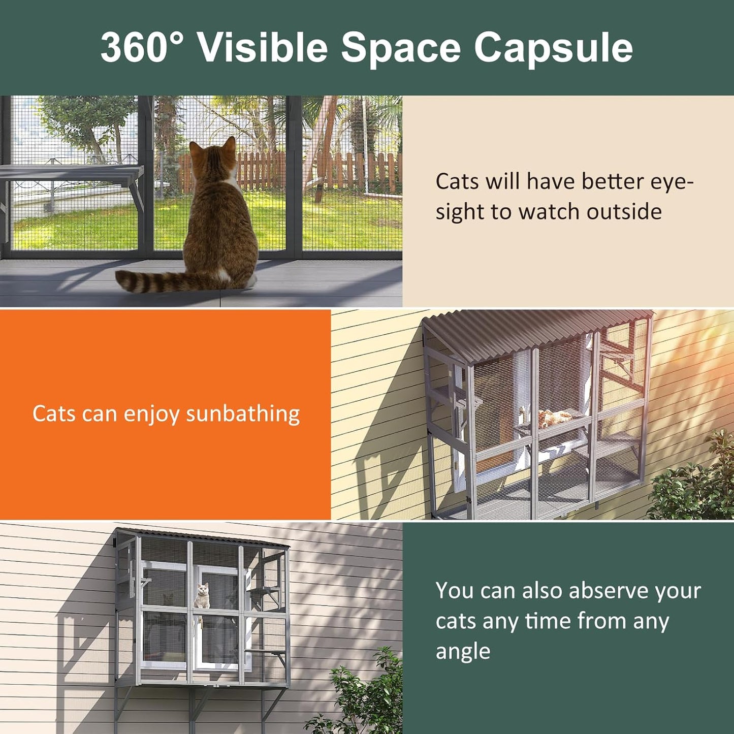 Cat Catio, Window Catio for Multiple Indoor Cats with 4 Jump Platforms - Image 7